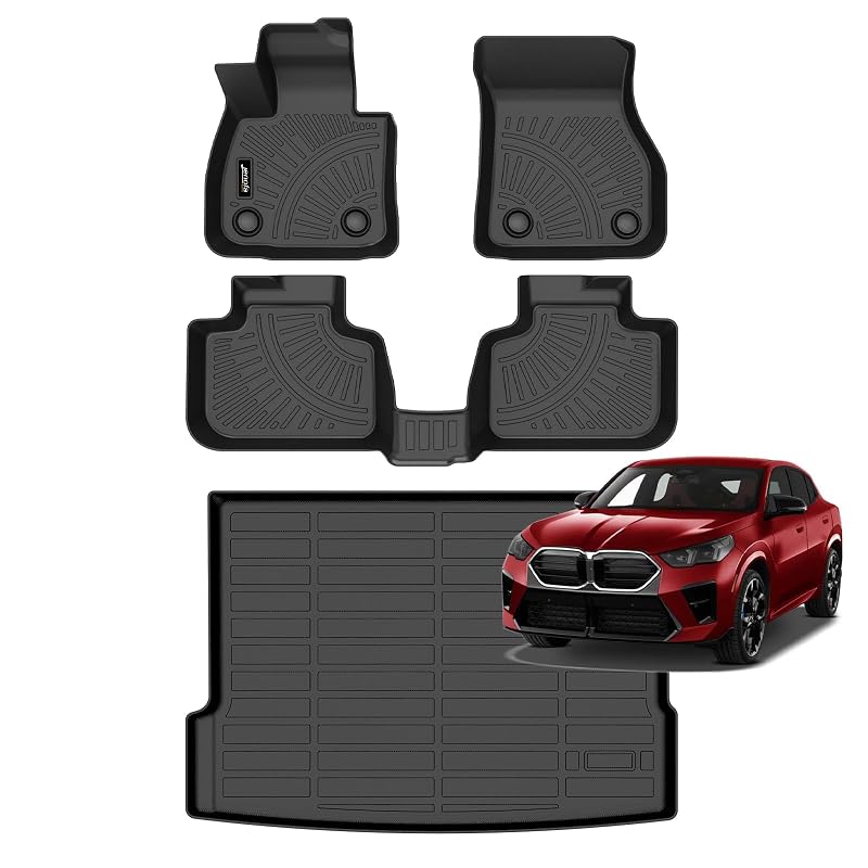 Tapete automotivo para BMW X2 2018–2023 em TPE preto, conjunto completo com 4 peças JENOFA