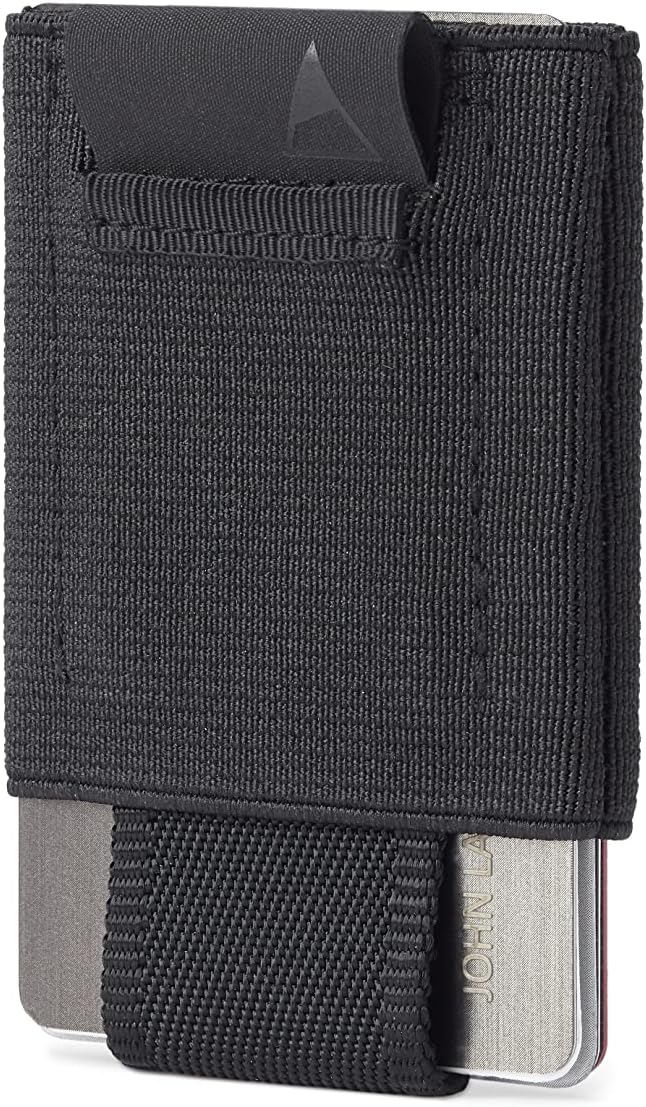 Gomatic Slim Wallet / Credit Card Holder – Holds 4 -15 Bank Cards, Pull-Tab for Easy Card Access, Ultra-Thin, Modern & Compact Card Holder, Minimalist Wallet, Gadget for Men & Women, Black, Minimalist