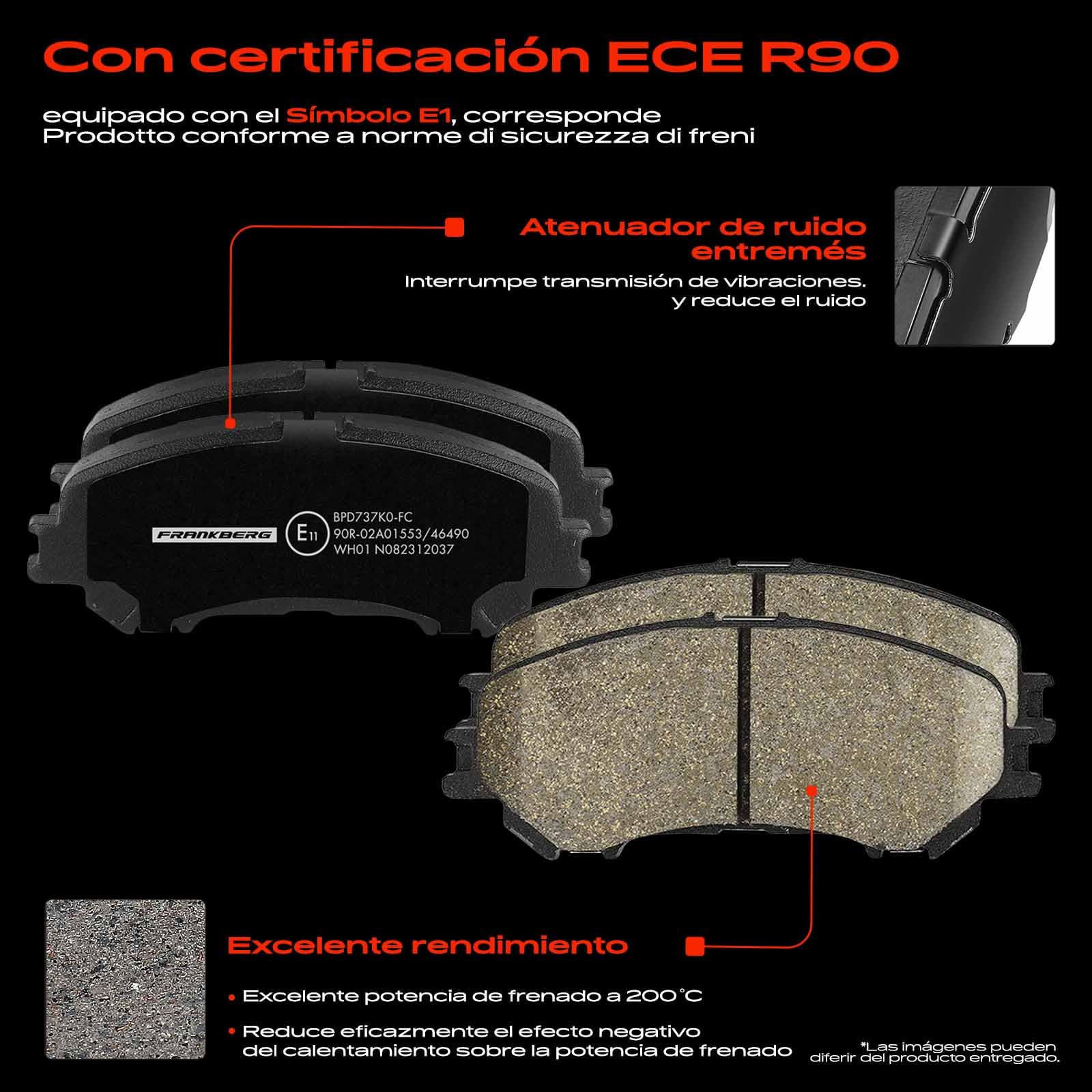 Frankberg 2 discos de freno + 4 pastillas de freno | 410604EA0A, 402064EA0A; Compatible con: SUV Qashqai II J11 J11