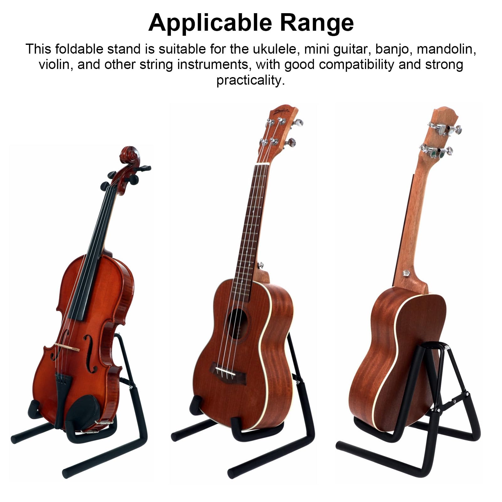 Stojak na ukulele z podkładką z gąbki, składany stojak na instrumenty muzyczne, mały stojak na instrumenty na ukulele, mini gitarę, banjo, mandolinę, skrzypce