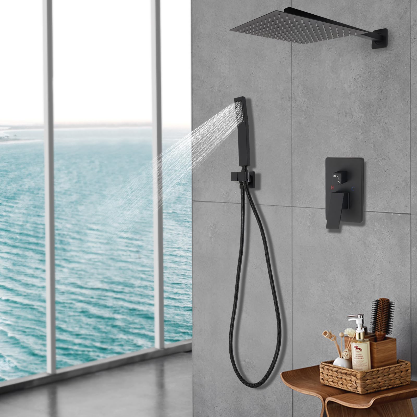 Regulowana wysokość, podtynkowa armatura prysznicowa, deszczownica, deszczownica, słuchawka prysznicowa, kompletny zestaw prysznicowy z zestawem prysznicowym Rain Shower Faucet, wszechstronna