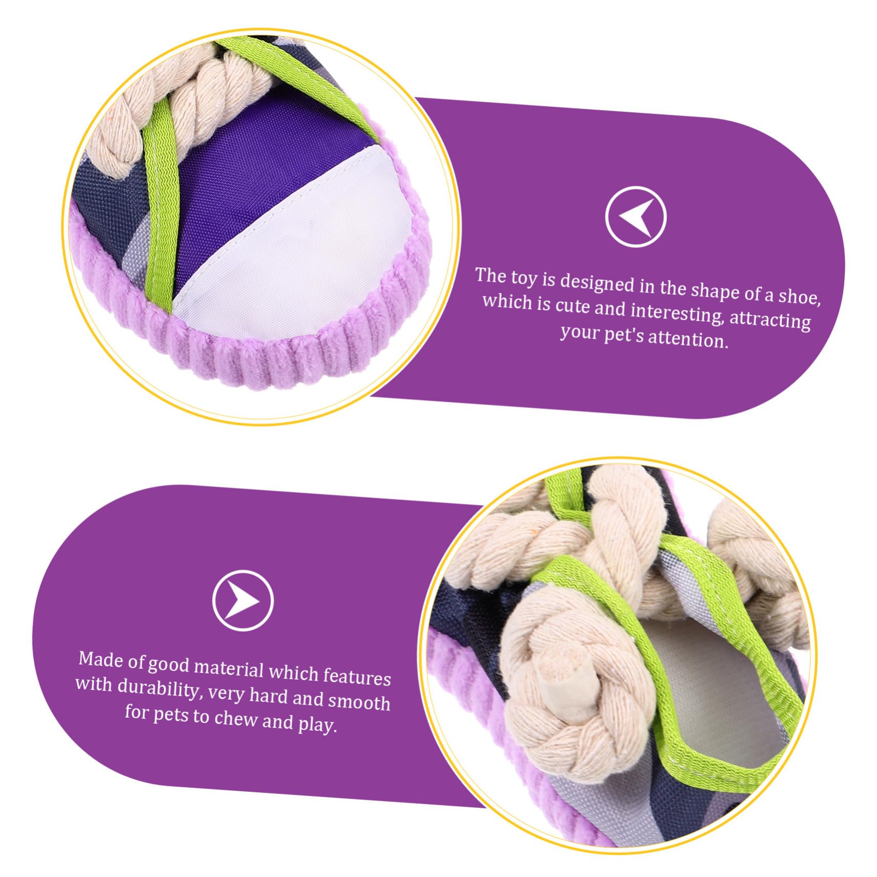 Lurrose Juguete para Perros Pequeños y Medianos Zapato Chirriante de Algodón con Cuerda Resistente para y Ayuda Limpiar Dientes y Promueve Hábitos Saludables para Mascotas