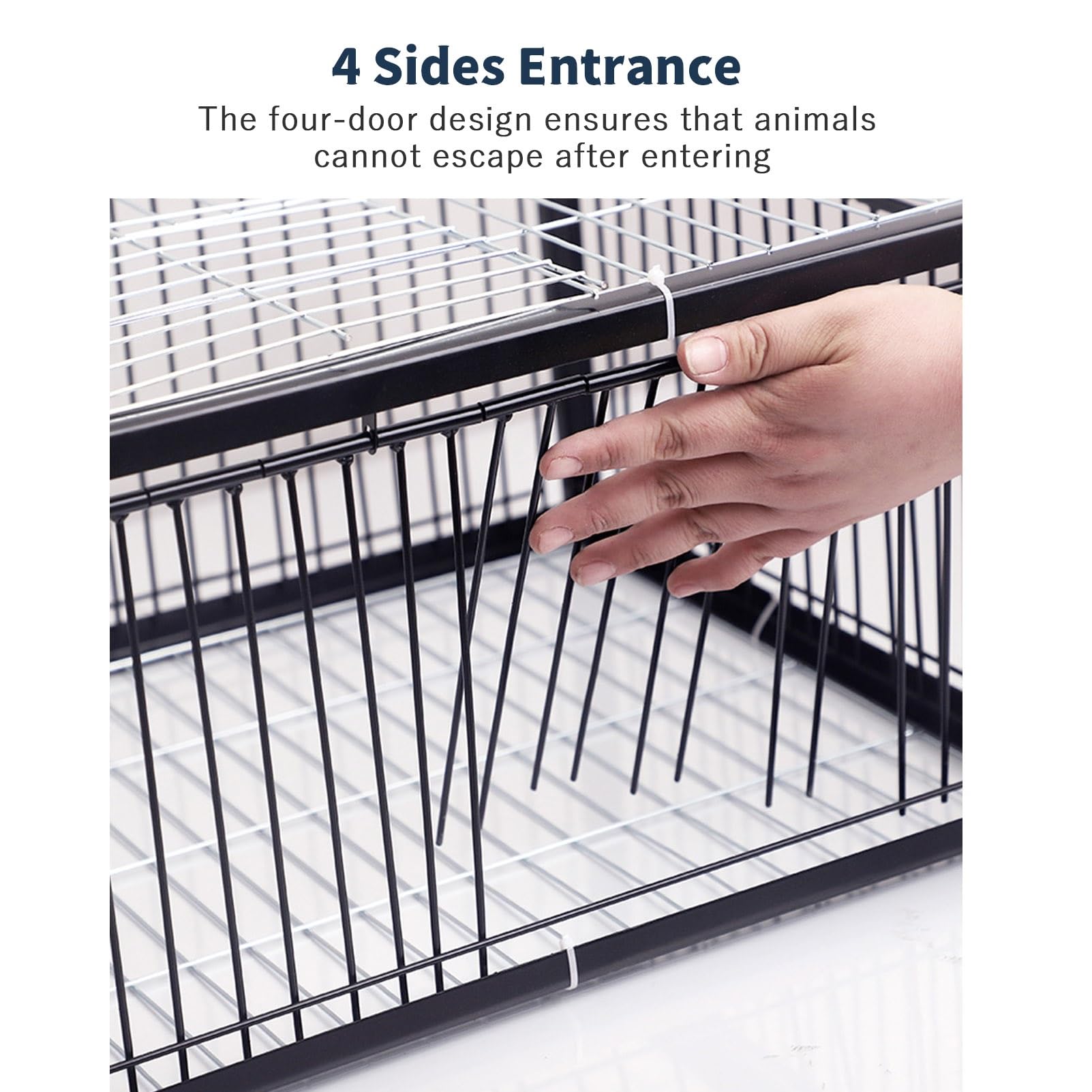 Jaula para pájaros para Palomas con Entrada unidireccional Jaula Trampa para pájaros y Pollos al Aire Libre Jaula Trampa para Animales Vivos Gallinero portátil Soldadura de Metal(60x40x26cm)