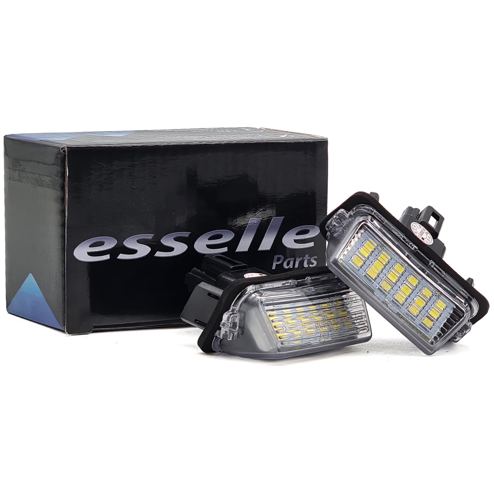 Placchette Luci Targa LED Compatibili con Toyota Auris MK2, Avensis 3, C-HR MK2, Verso S, Yaris 4, Cross, 18 SMD CANBUS 6000K Bianco Ghiaccio Plug & Play Nessun Errore
