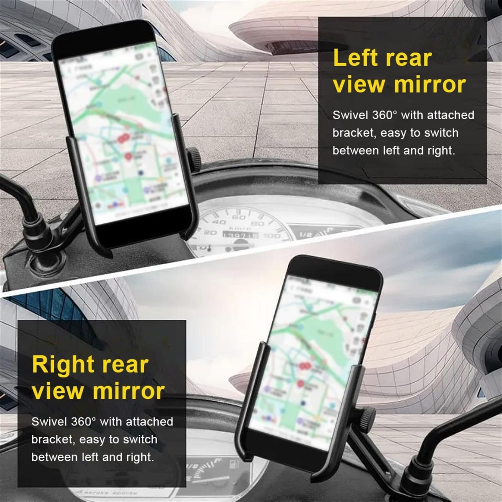 Supporto Per Telefono Moto Scaffale Di Fissaggio Manubrio Retrovisore Staffa Fissa Staffa Di Navigazione GPS Parti Di Modifica Moto Staffa navigazione GPS