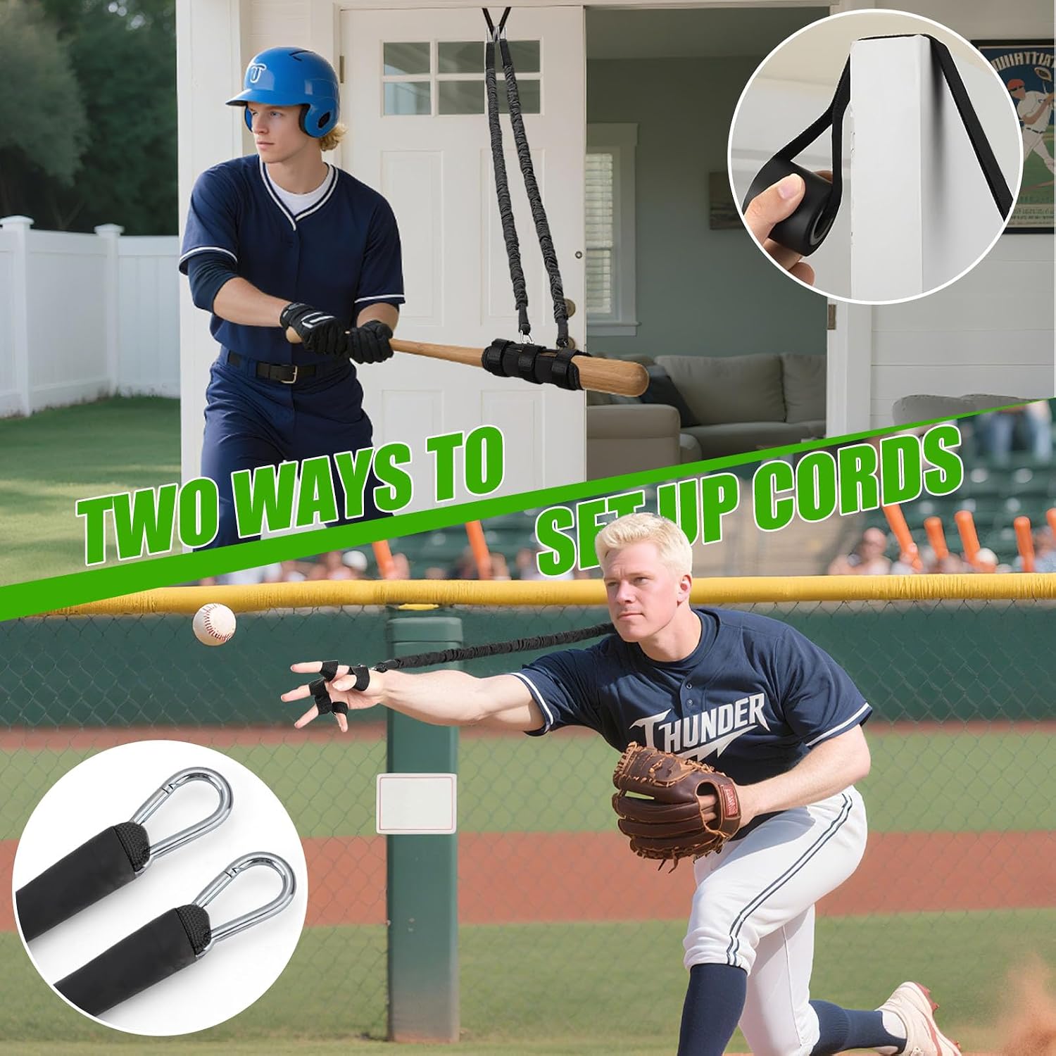 TOBWOLF Baseball Swing Trainer, Bat Weight Sleeve & Resistance Bands