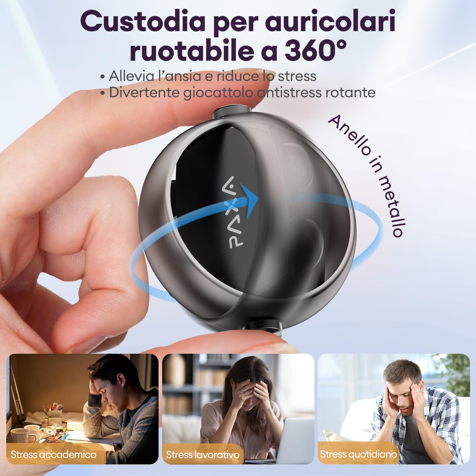 PAXA Auricolari Bluetooth Open Ear Clip-On 2 in 1 con App StillVoice, Bluetooth 6.0, 50 Ore di Autonomia, Riduzione Ibrida del Rumore, Sync Automatico L/R, Nero