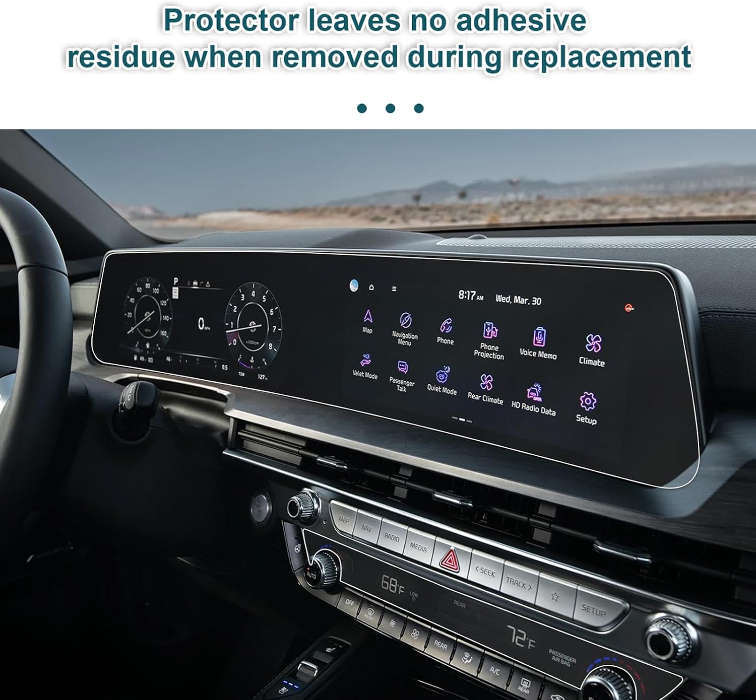 YEE PIN 2025 Telluride Screen Protector for 2023 2024 2025 Kia Telluride LX/S/EX/SX/SX Prestige/X-Line/X-Pro Dual Panoramic 12.3-inch Screen Cover Saver image 2
