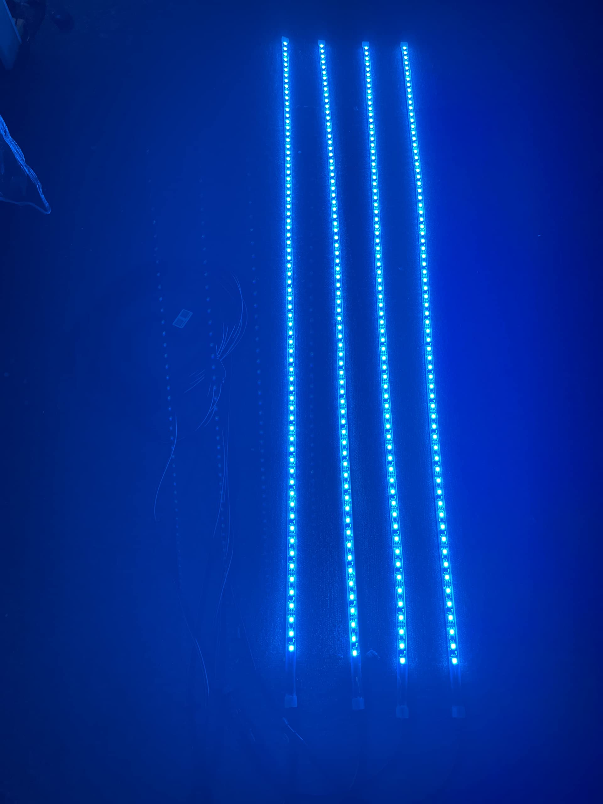 Sando Tech 4PCS Super Bright 1.4Merters RGB Led Strips Light IP68 Waterproof DC12V Without Controller ONLY LED Strips for All Car Truck Boat Polaris Slingshot & Making 17.5'' Wheel Light