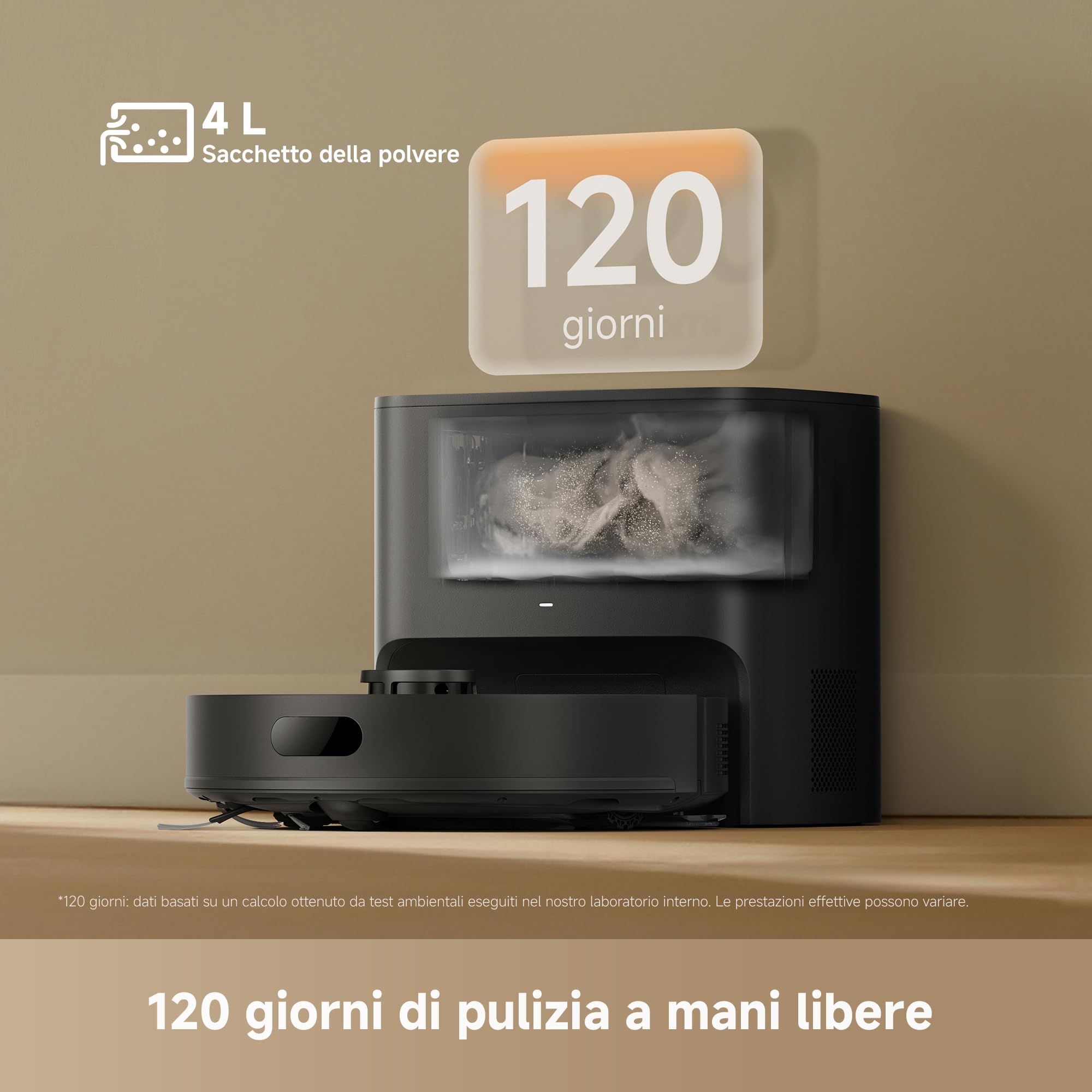 DREAME D20 Air Plus Robot Aspirapolvere Lavapavimenti con 20.000 Pa, Tecnologia Anti-groviglio, Stazione di Svuotamento Automatico, Pulizia di Tappeti/Moquette e Navigazione Intelligente, Nero