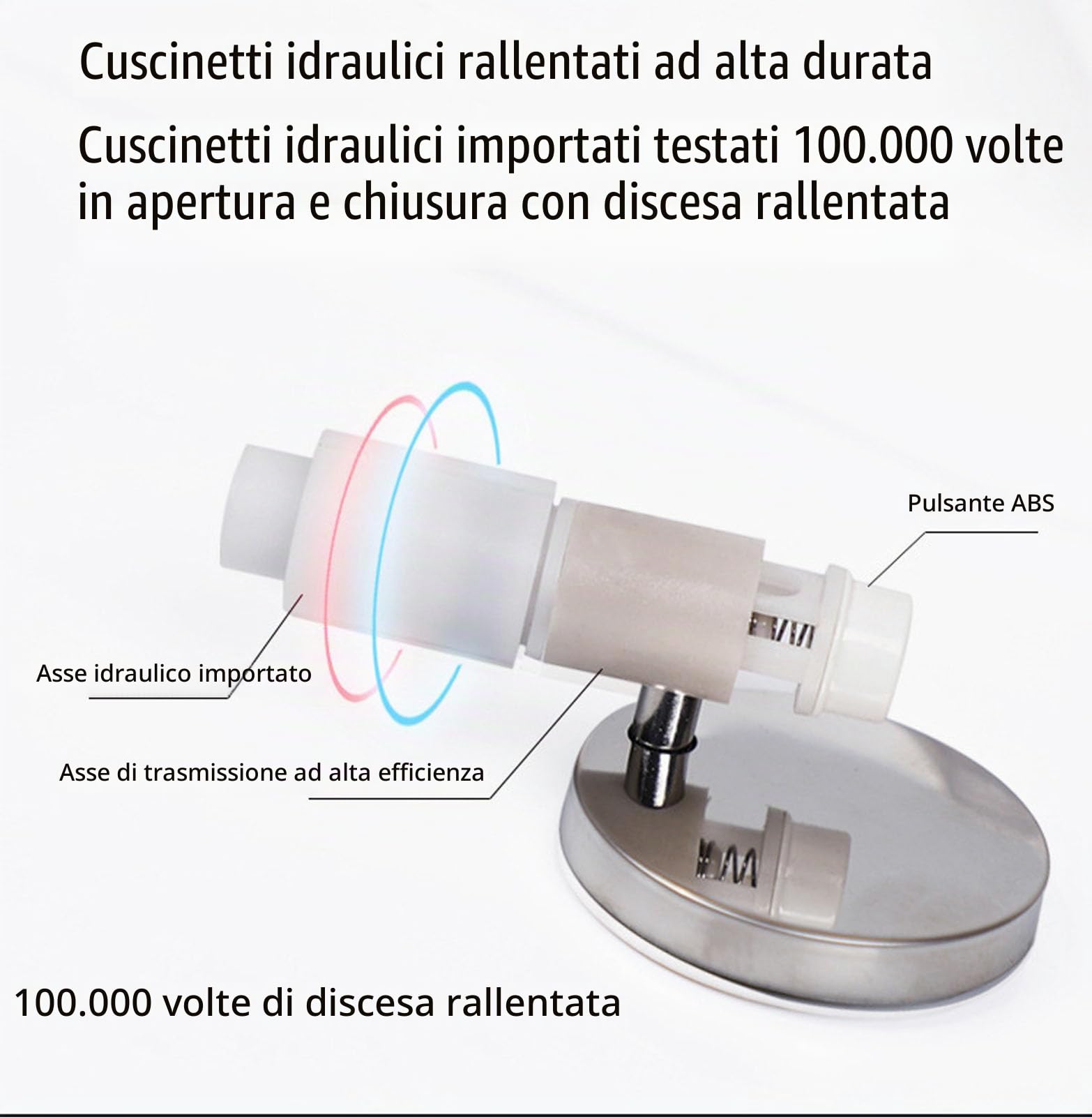 Sedile WC U Forma con Chiusura Rallentata, Tavoletta WC a Sgancio Rapido, Coperchio WC a Forma di D, Copriwater Universali con Cerniere Regolabili, Facile da Pulire, Bianco, PP,43x34cm