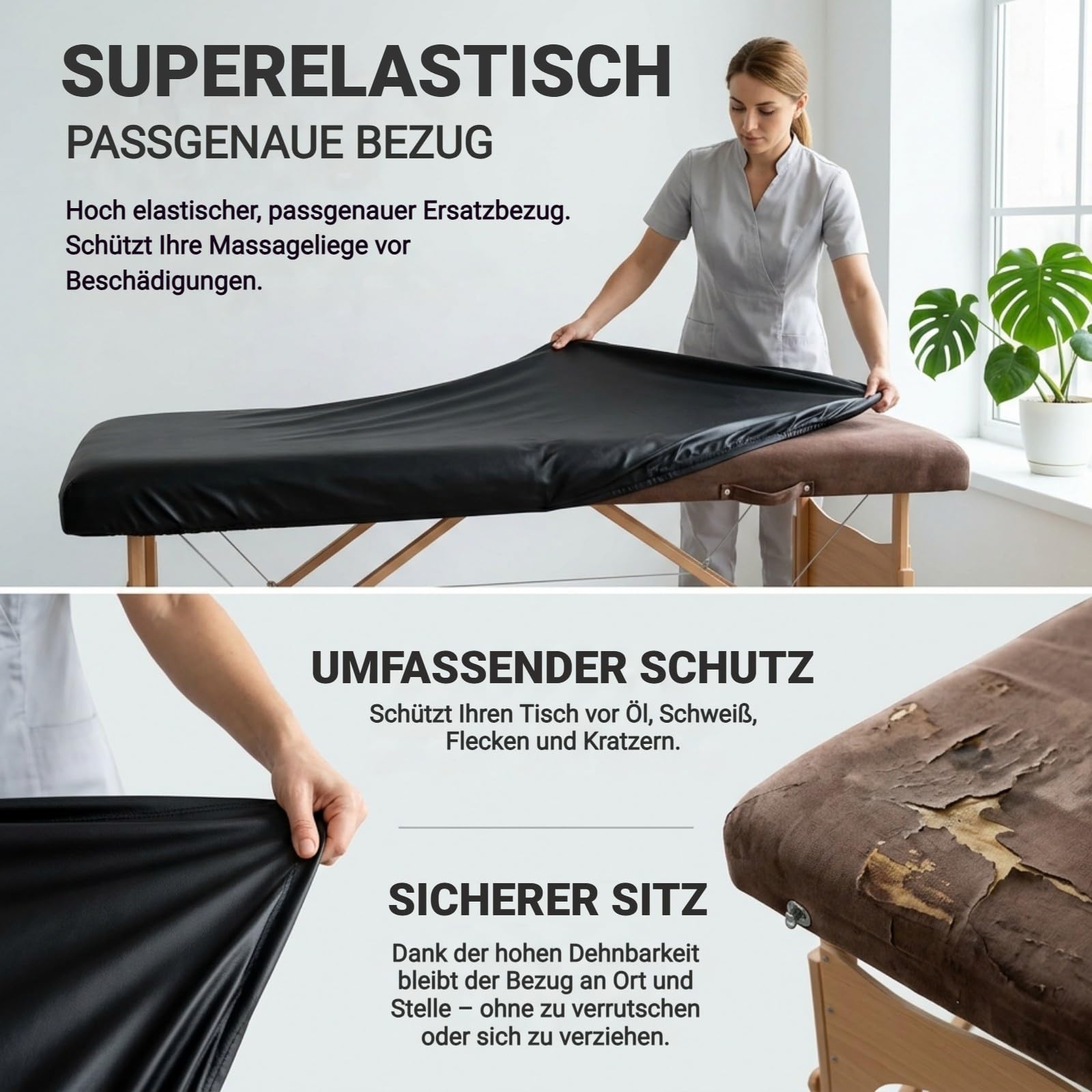 Spannbezug für Massageliege Ölresistenter PU Bezug Wasserdicht Schutzbezug
