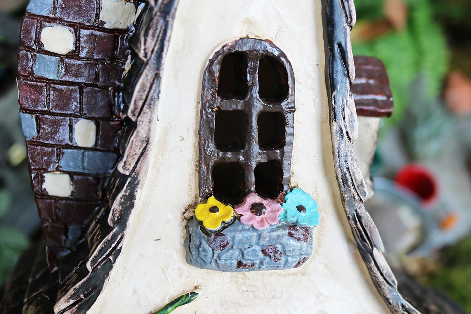 Fairy House Large Rustic Miniature Garden Villa Cottage Resin Fairy Garden Decor Miniature Woodland Gnome Hut House Dwellings