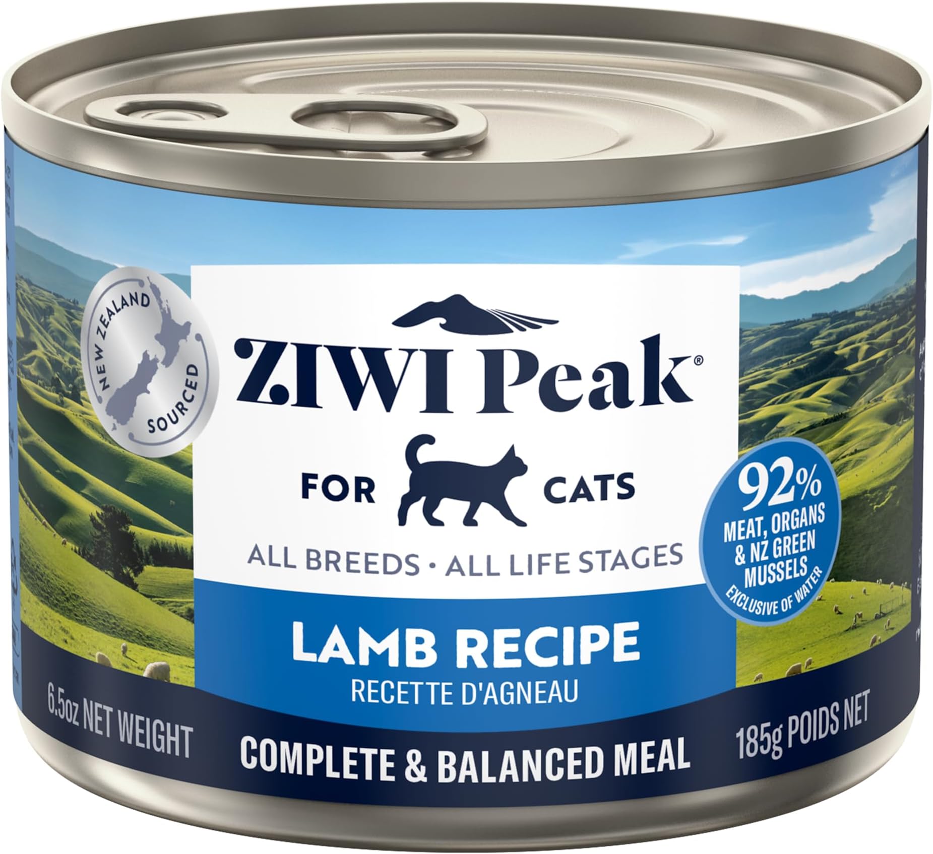 ZIWI Peak Wet Cat Food – All Natural, High Protein, Grain Free, Limited Ingredient, with Superfoods (Lamb, Case of 12, 6.5oz Cans)