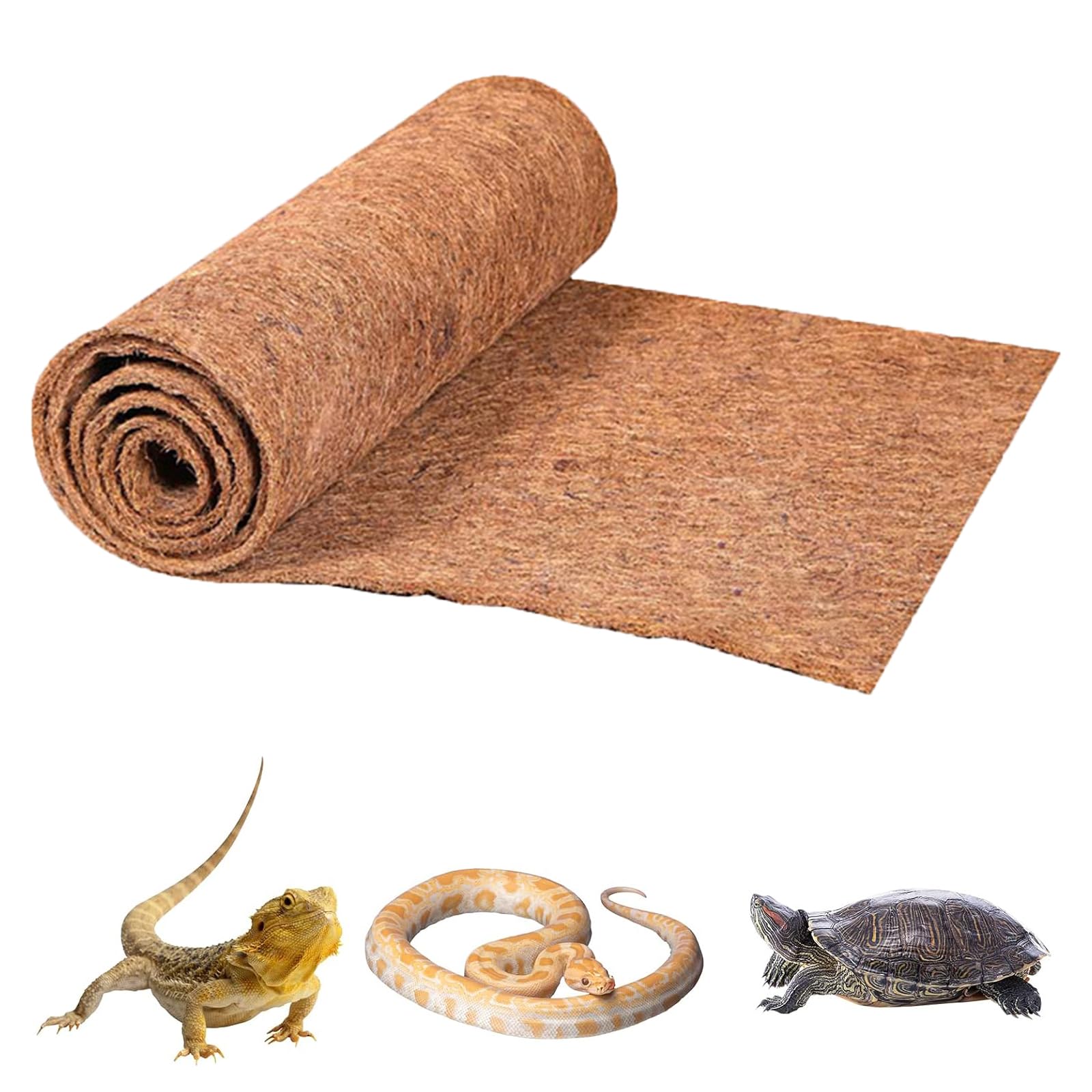 Docache Reptile Mat for Fiber, Reptile Rug Coco Fiber, Natural Rugs for Terrarium, Reptile Rug Coco Natural, Suitable for Reptiles Such as Turtles