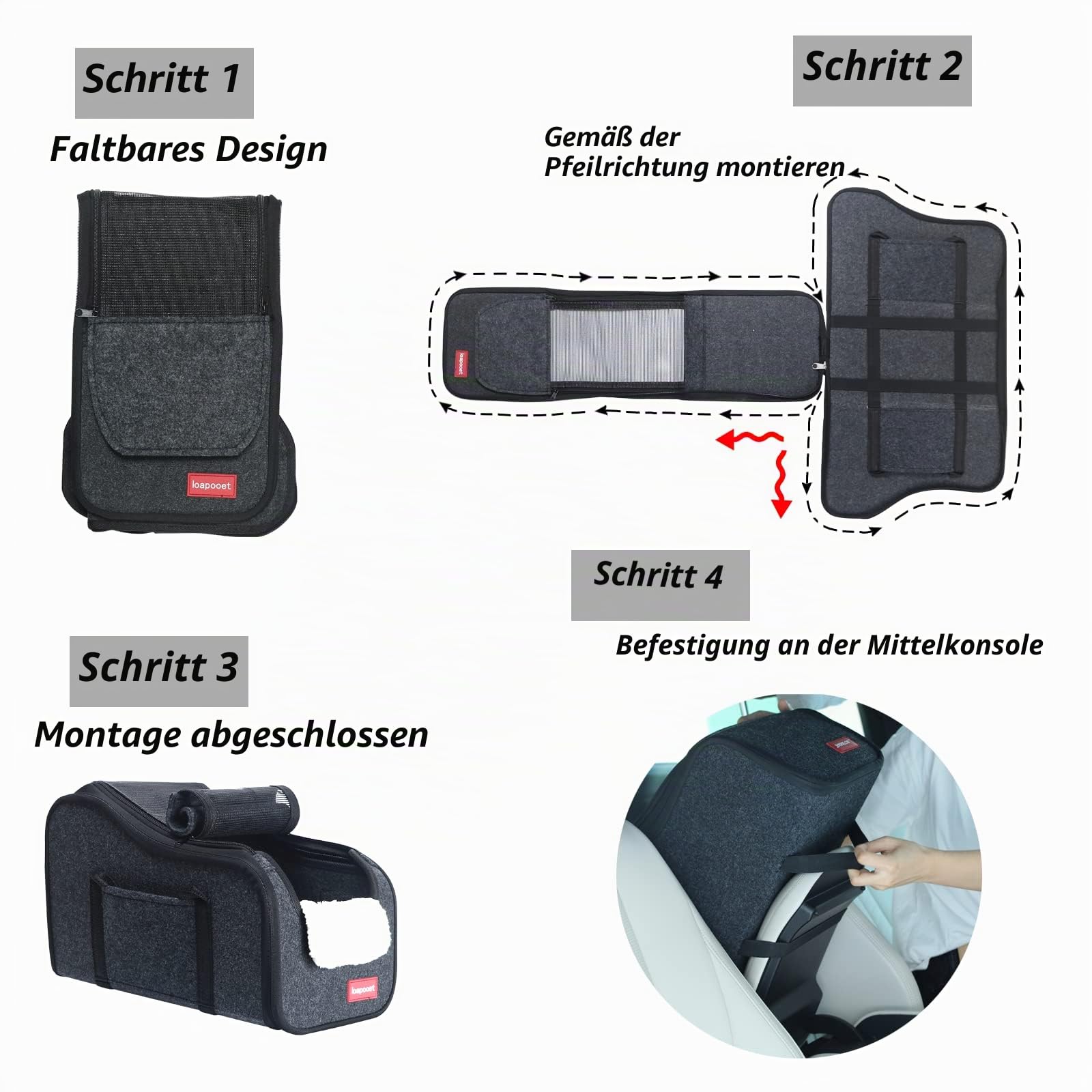 Hunde-Autositz in der Mittelkonsole, für kleine Hunde, Haustiere und Katzen