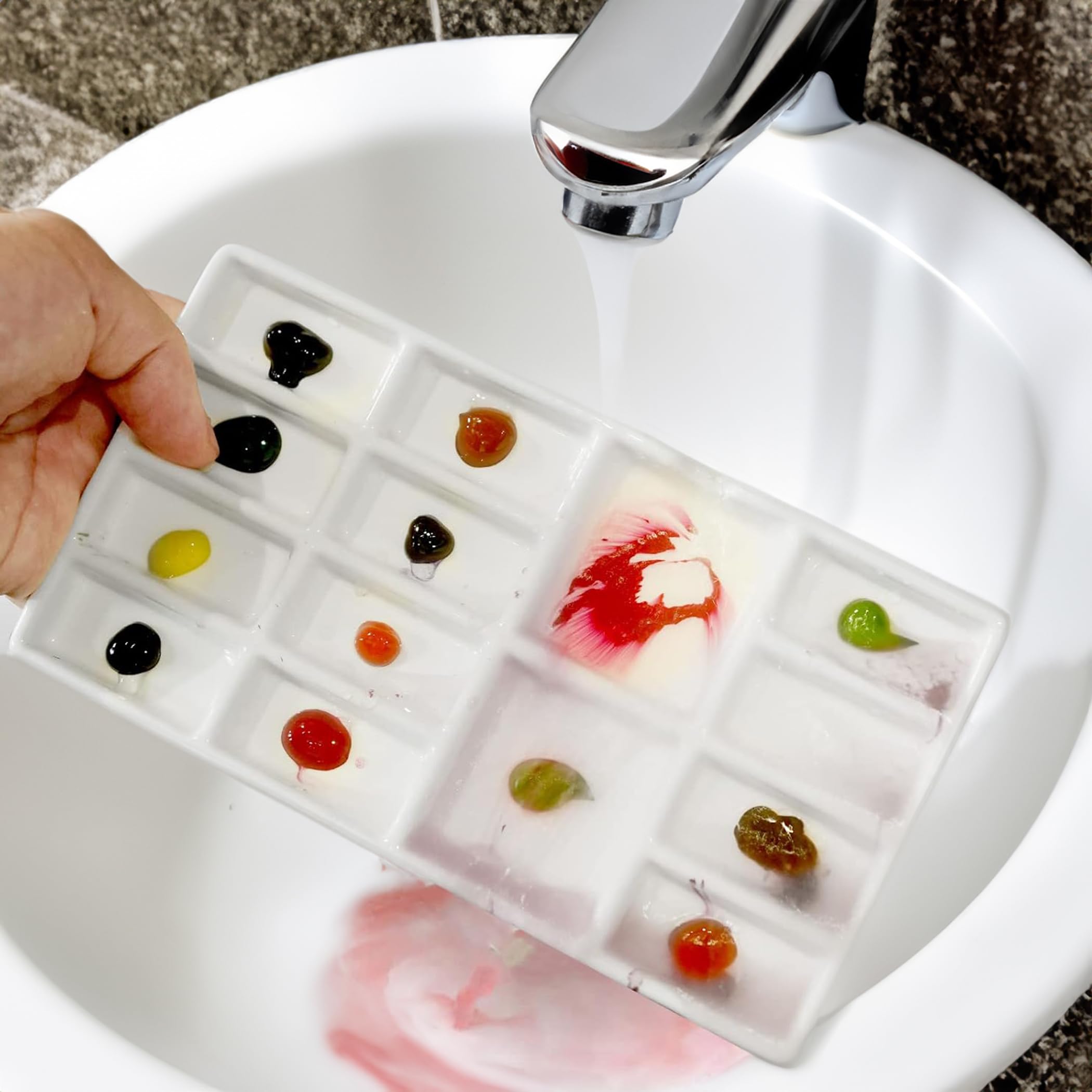 LIGHUFEIC 9 Wells - Paleta De Pintura De Cerámica Para Artistas, Paleta De Acuarela De Viaje Con Tapa, Paleta Húmeda Fácil De Limpiar Para Viajes Y Bocetos Y Pintura En El