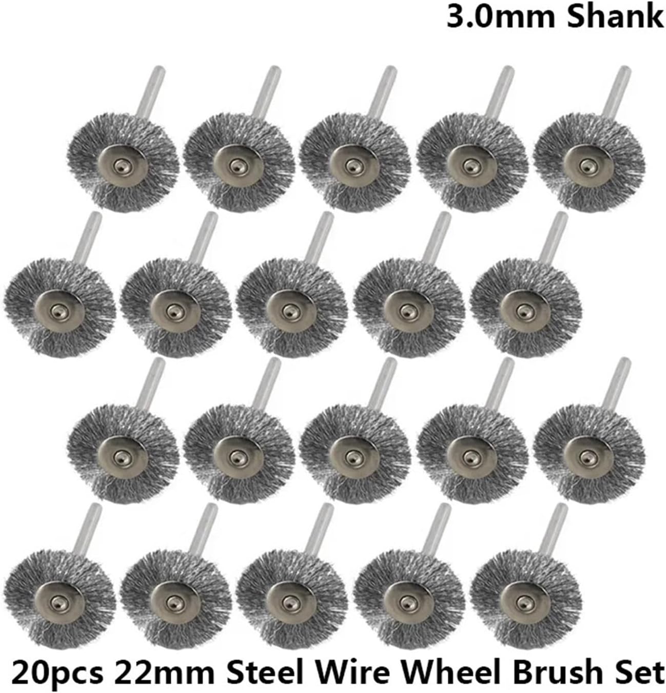 20 Pcs/Set 22 Mm Stainless Steel Wheel Brushes Rotary Tool Accessory for Abrasive Wire