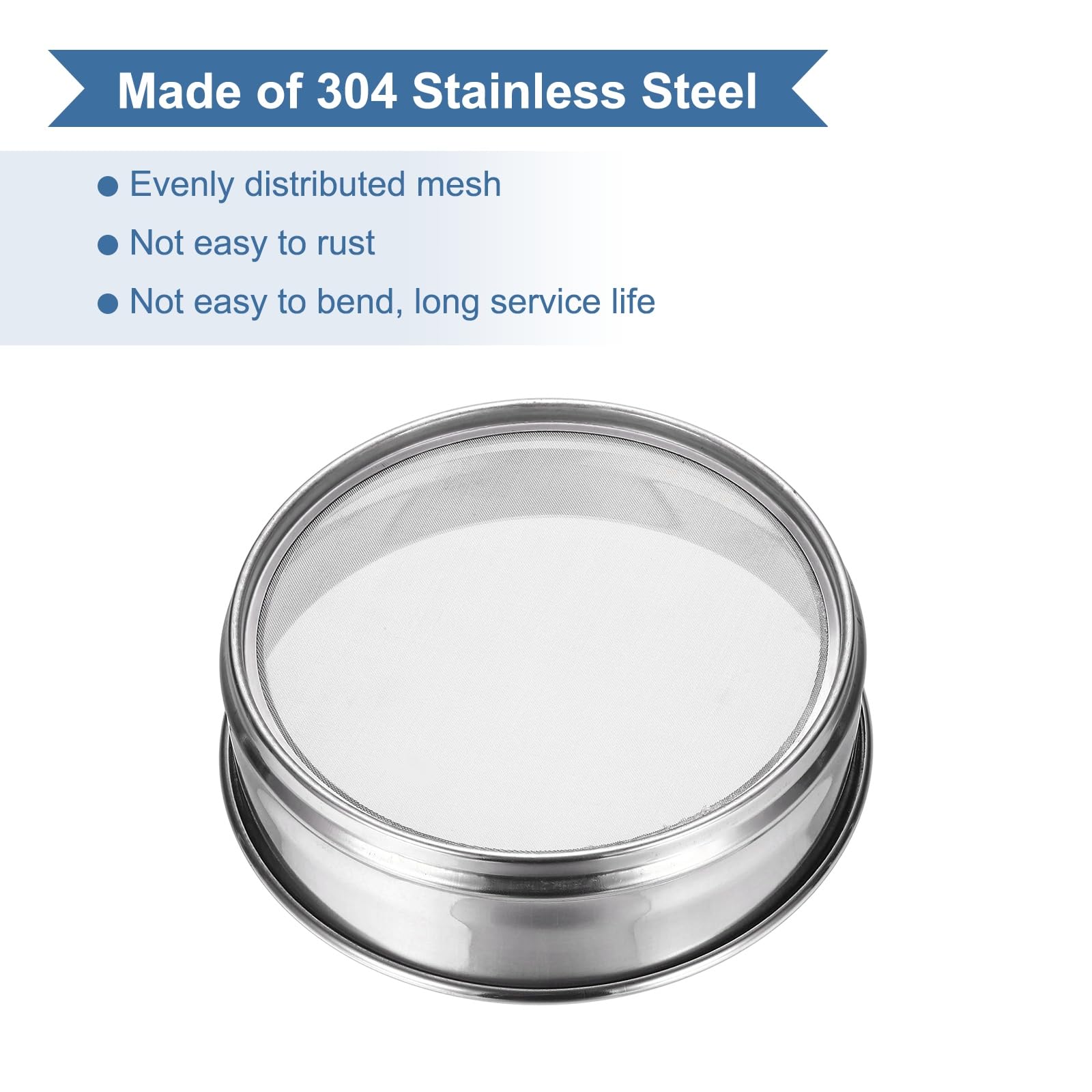 PATIKIL 70 Mesh (0,2mm) Laborsieb 15cm Durchmesser Sieb 304 Edelstahlgewebe Feines Sieb Für Industrie Labor Haushalt Bodensieb Trockensieb Hash