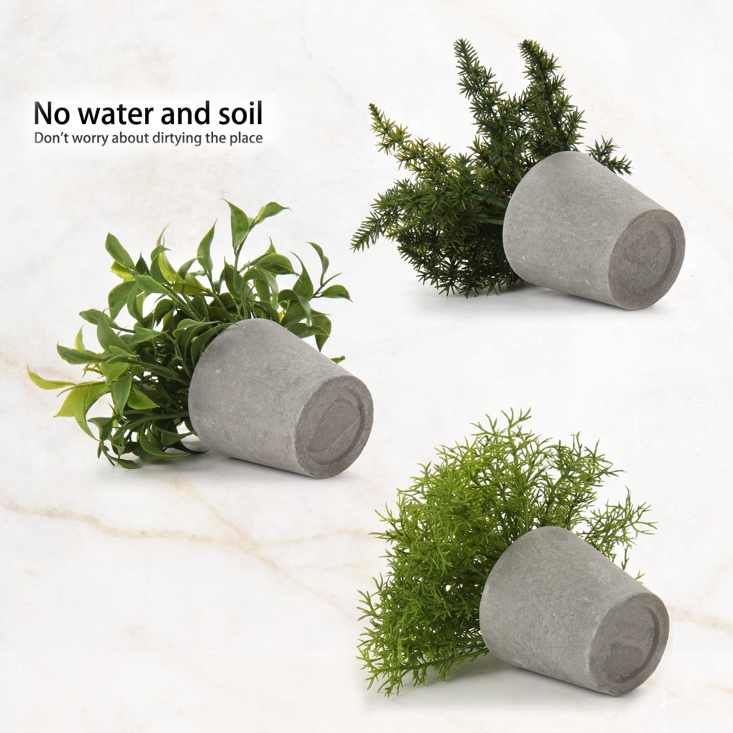 Briful Artificial Plants Artificial Herb Assortment Plants in Pulp Pots Decorative Plants Indoor Artificial Rosemary Fake Grass for Interior Decoration - Image 3