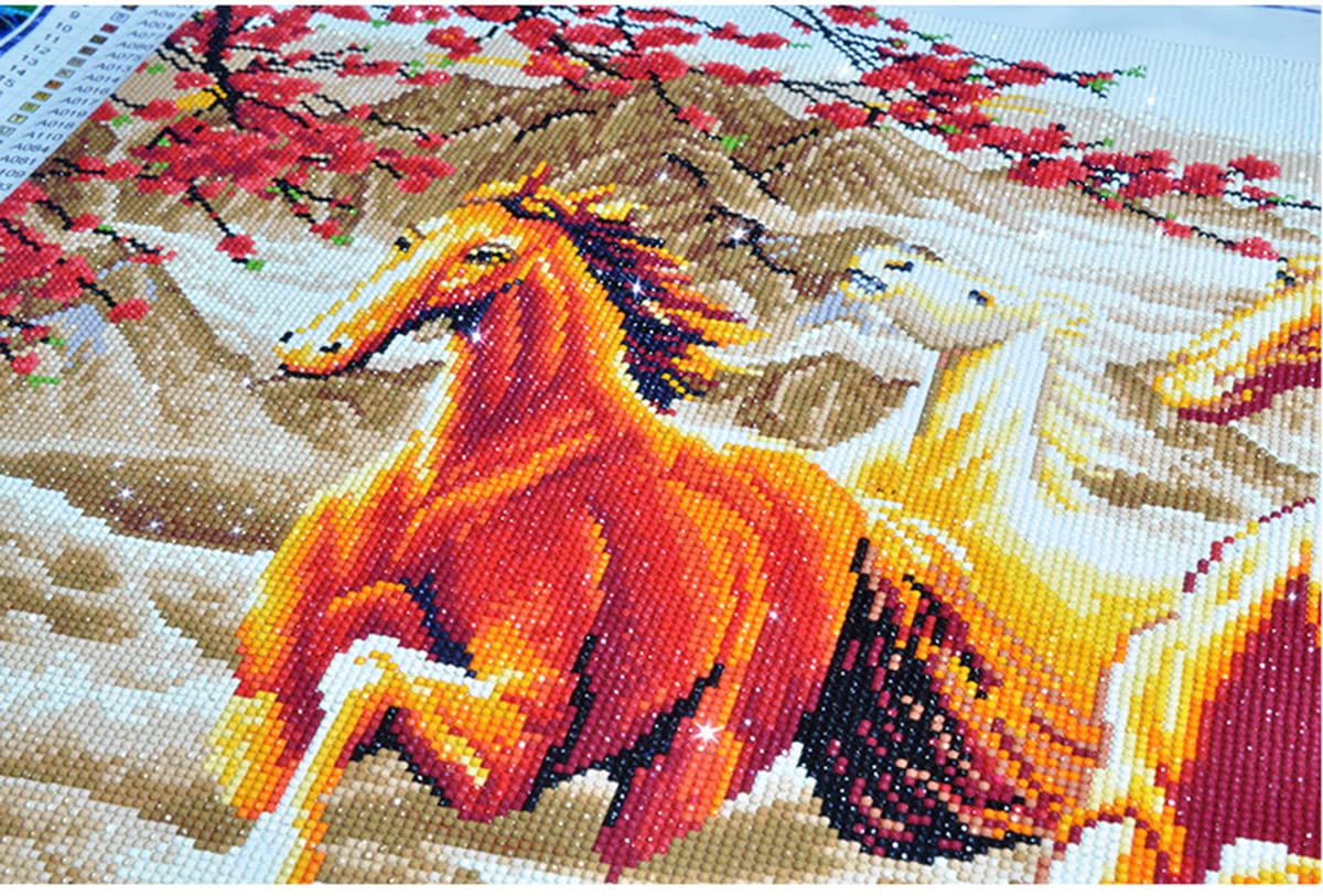 Instarry 5D Kit Diamond Painting Quadri Grandi Dimensioni Cavallo in Corsa Decorazioni Murali 100x50 cm