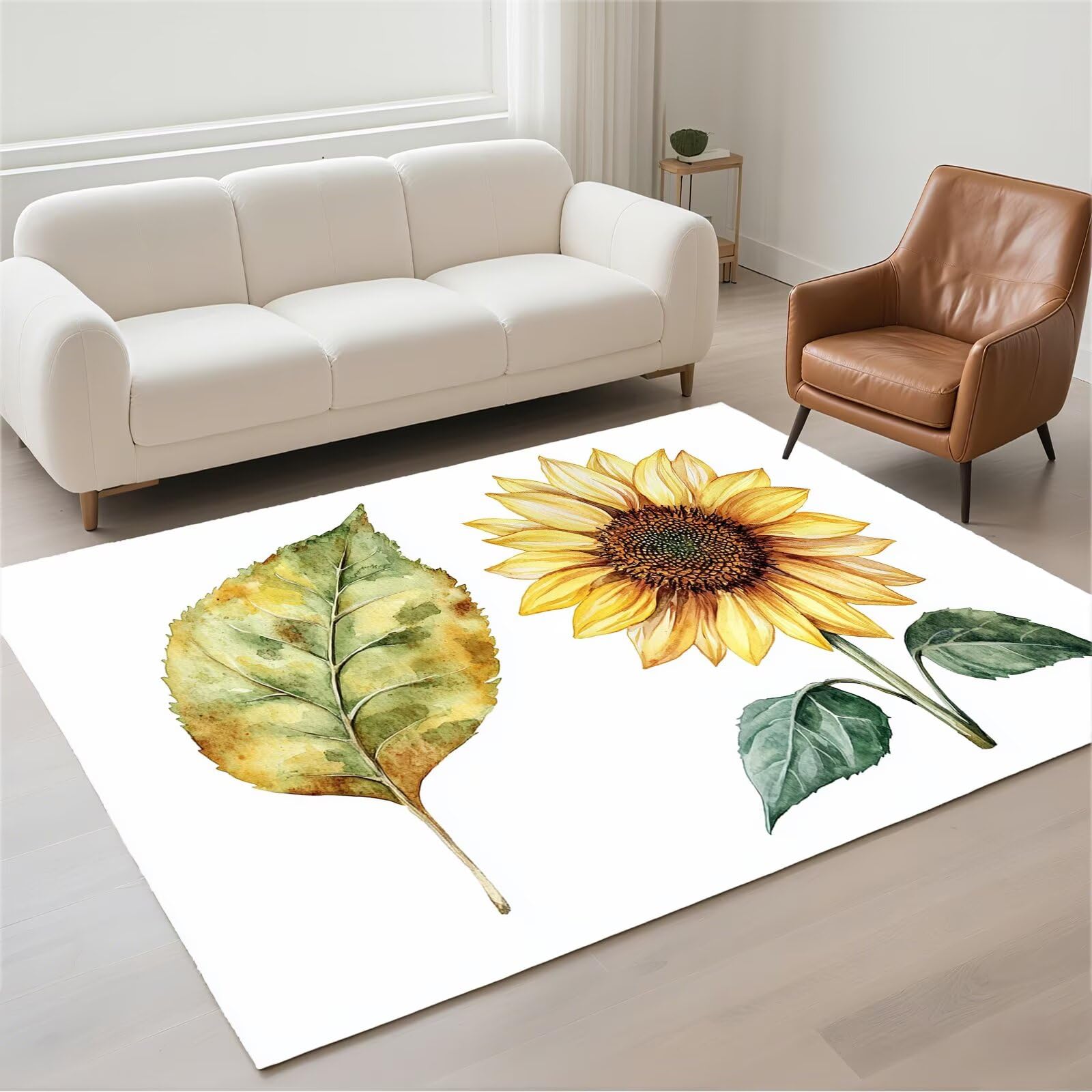 Grand tapis salon moderne lavable 80x150cm avec revêtement antidérapant doux