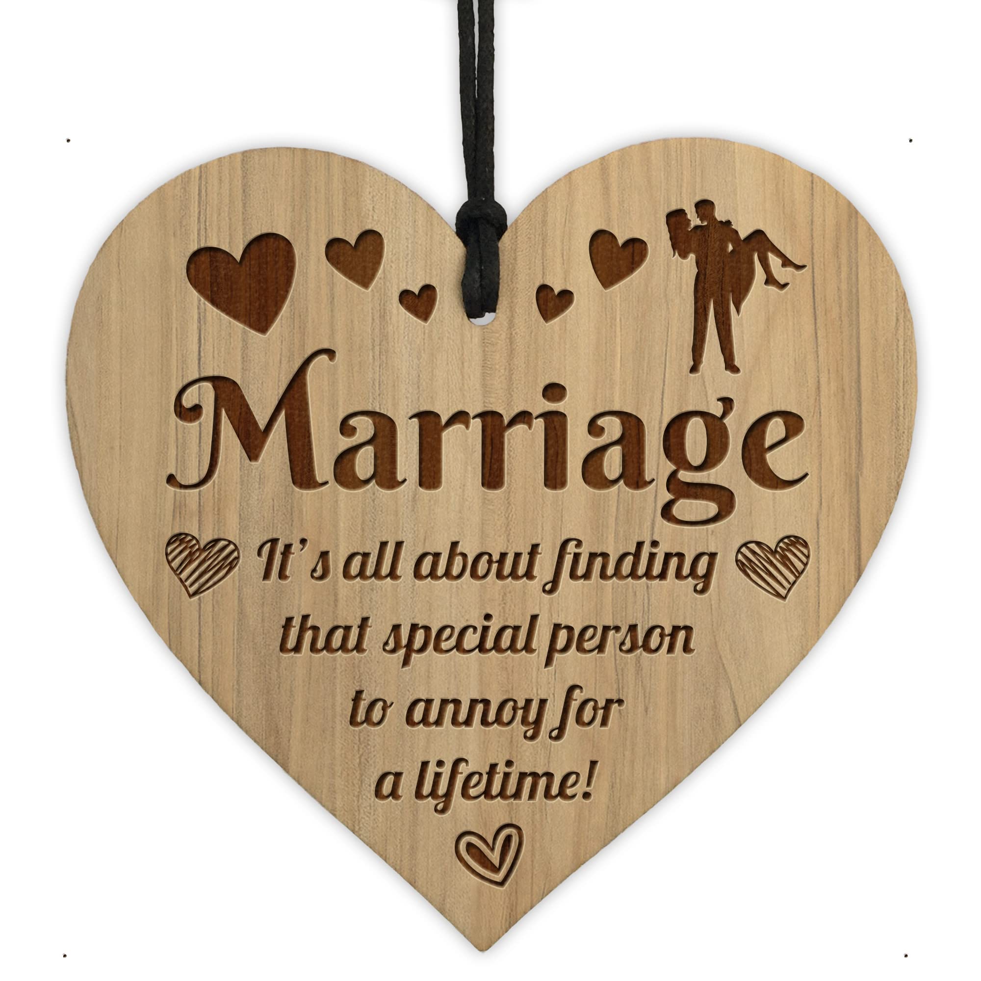 Red Ocean Marriage Sign Engraved Heart Funny Husband Gift, Wife Gifts, For Him Her