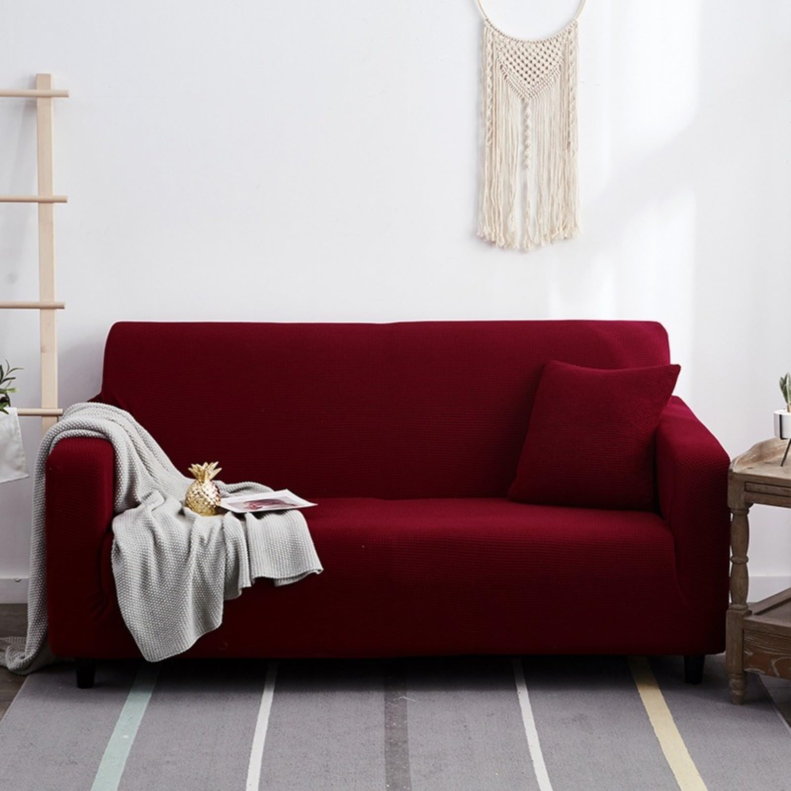 L A Forma Divano Copertura Divano Slipcover con Cinghie Elastiche Impermeabile Antiscivolo Trapuntato Mobilia Protettore per Bambini Animali Domestici 1 2 3 4 Sedili