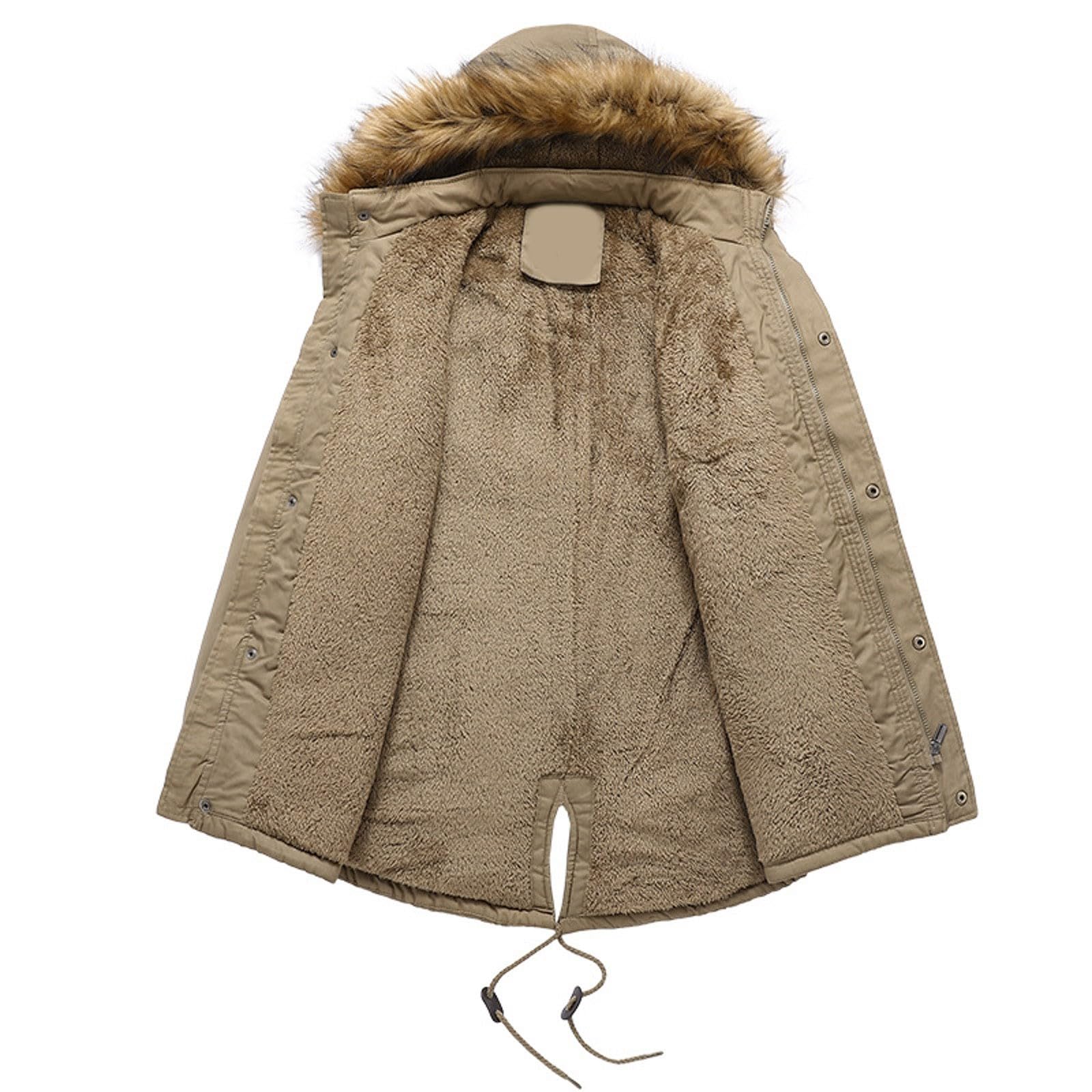 Genérico Abrigo Hombre Invierno,Mangas Largas con Capucha y Cremallera Plumiferos CáLido Acolchado Cazadora Bomber de pan moderno elegante parka para exteriores