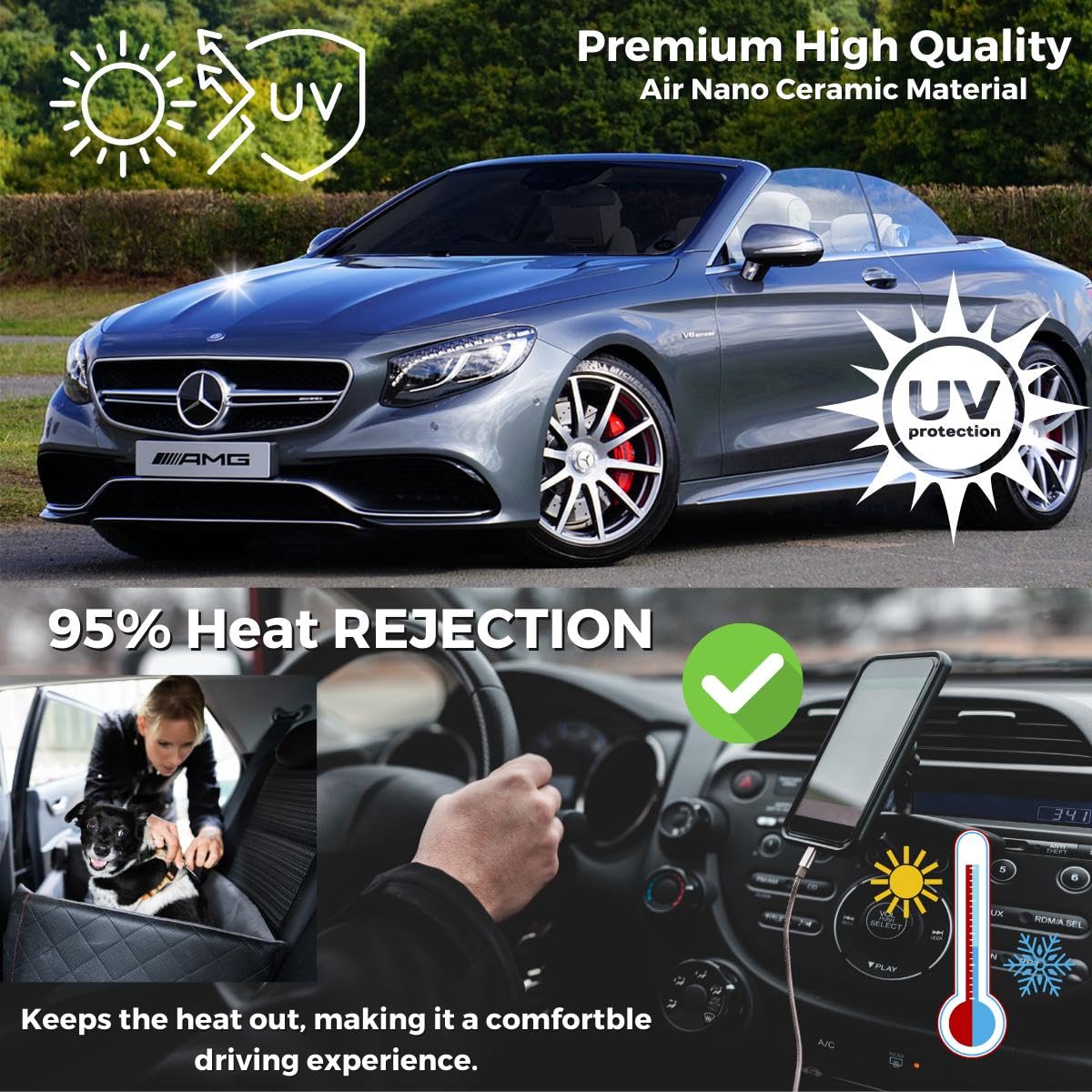 The Tint Effect Precut Window Tint Kit Compatible with Can-Am Defender MAX (2022.5-2025) SxS (Includes: Front Door Window precuts in 30%) Automotive Film