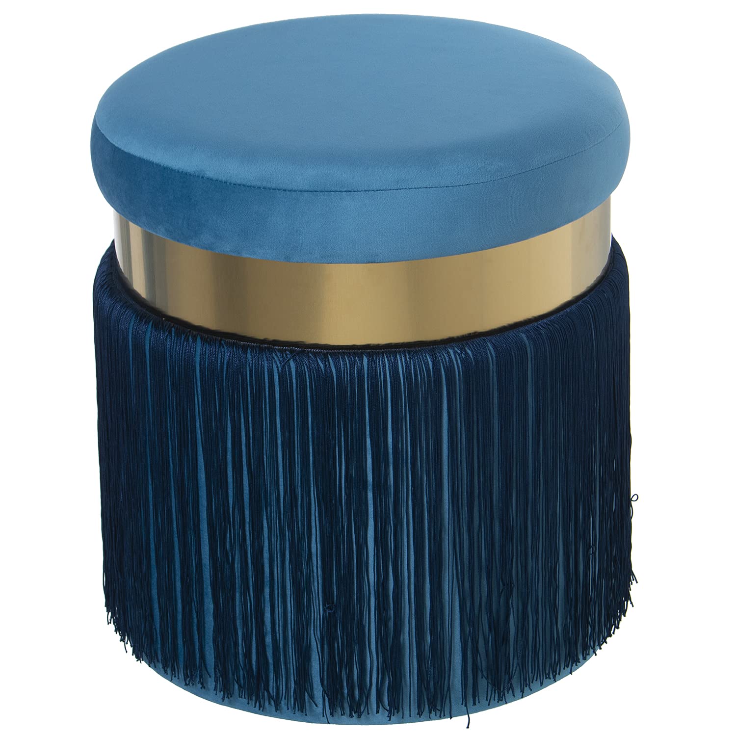 Pouf en velours bleu doux pour créer une ambiance chaleureuse et cocooning dans votre chambre