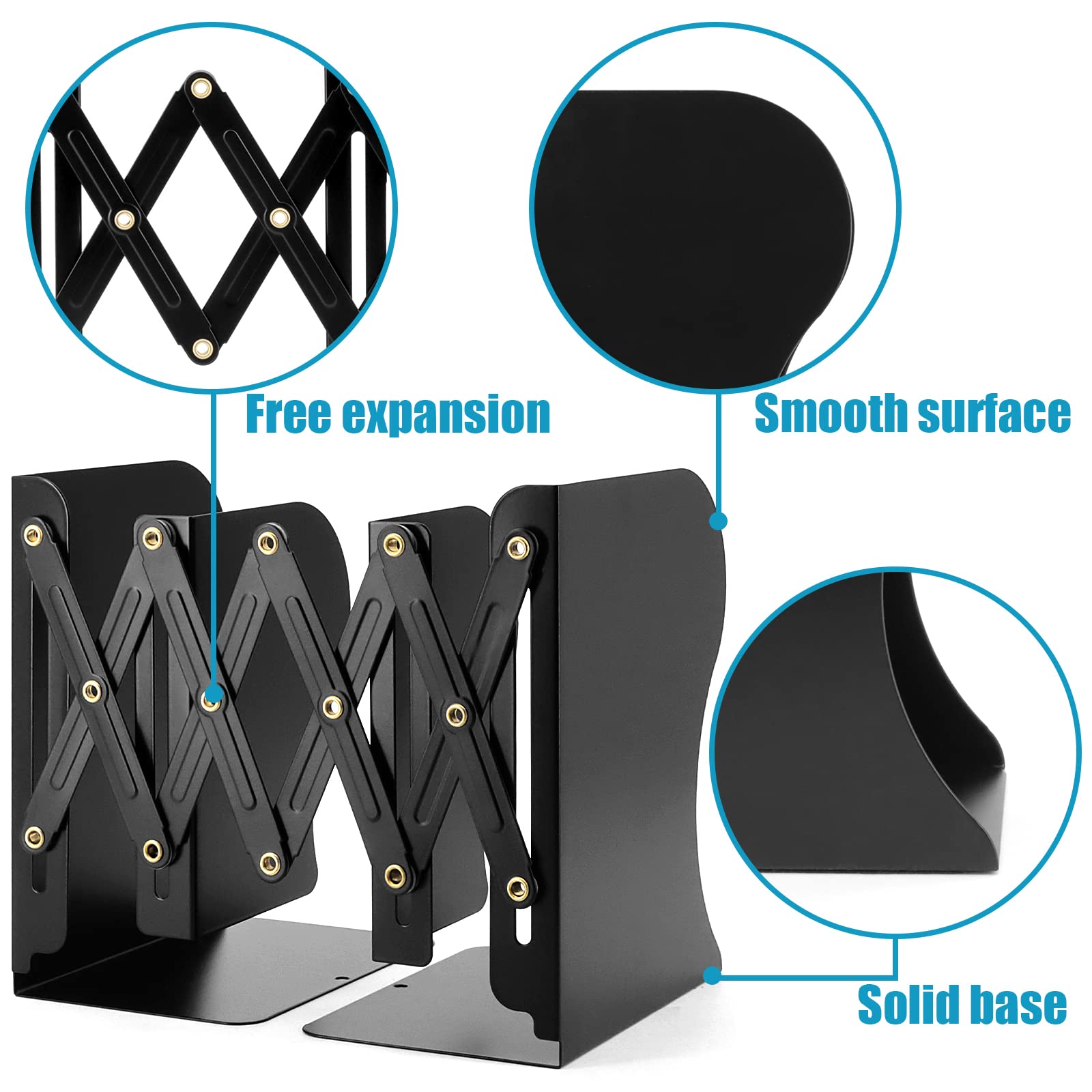 2Pcs INS Simple Metal Book Stand Desktop Non-slip Bookend Student Book Organizer Bookends Large Thickened Books Storage Rack - 21 - View #7