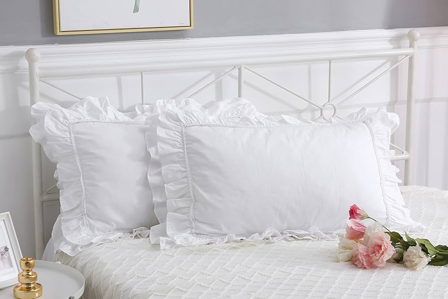 ラルフローレン　白フリル枕カバー　2枚セット ラルフローレン白フリル枕カバー2枚セット