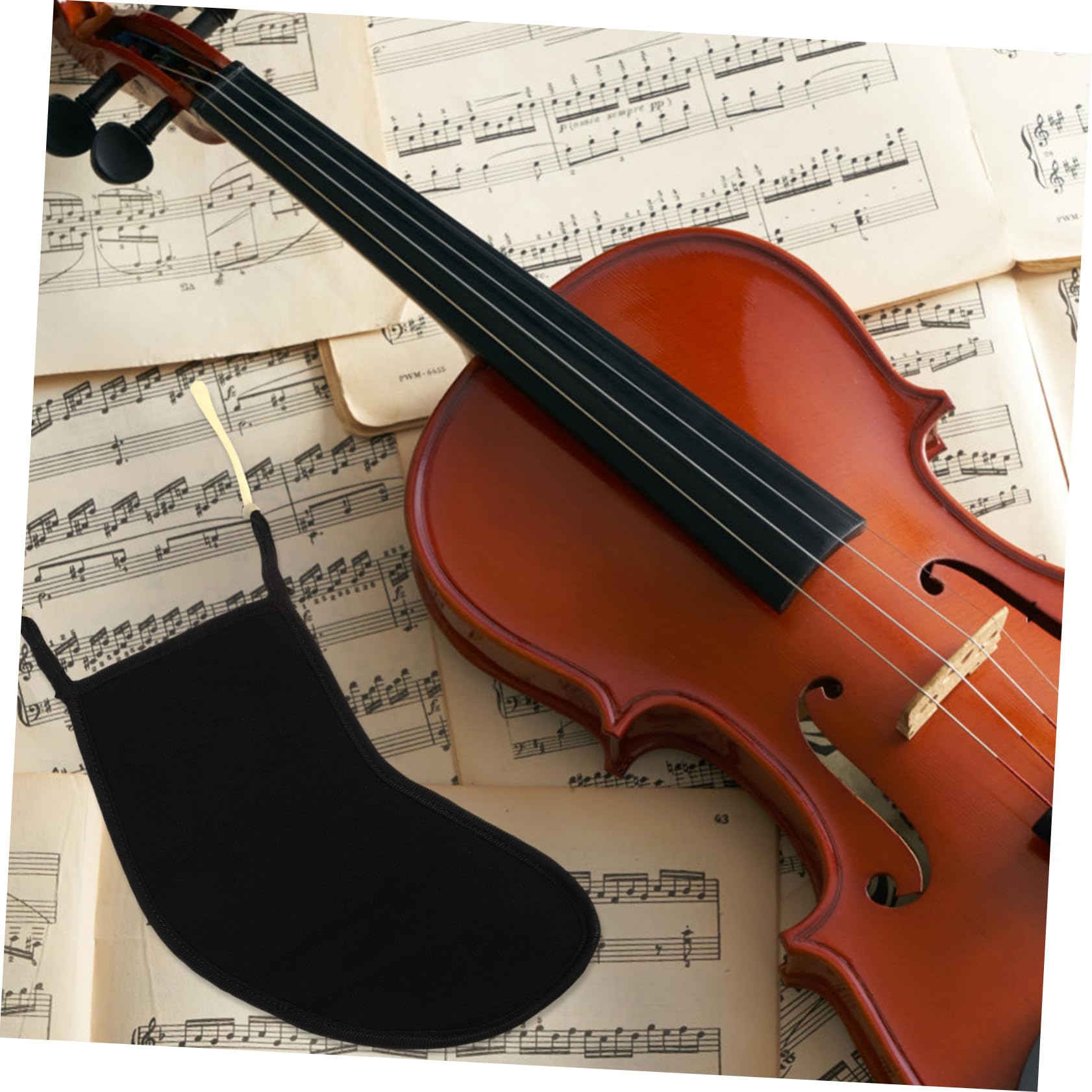 Toyvian Almohadilla de Mentonera para Violín Negra, Cómoda y Práctica Diseño Ligero y Compacto para Uso en Práctica Diaria y Presentaciones Varios estilos