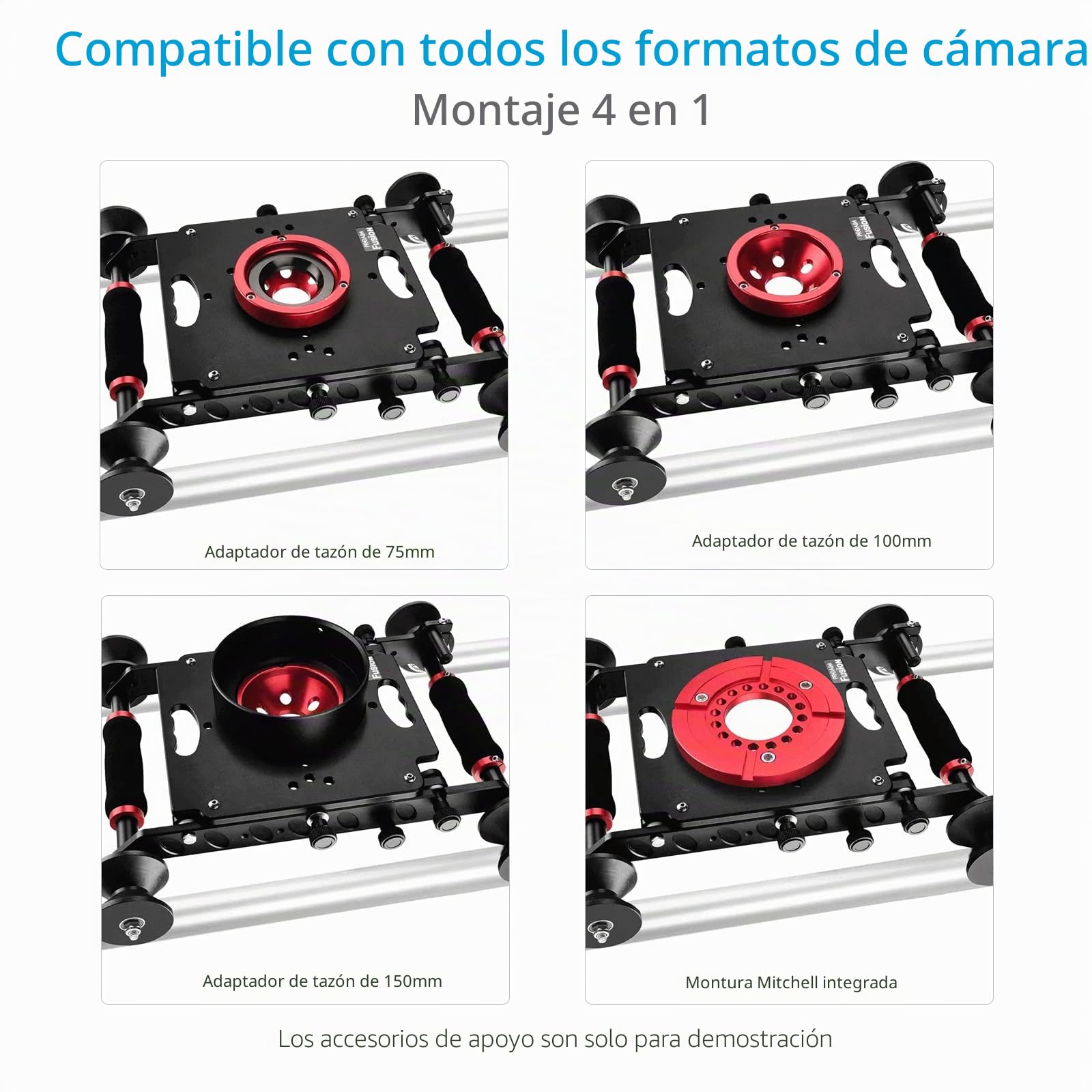 Proaim Fusion Slider Dolly con topes para Cine y vídeo | Funciona sobre raíles y superficies lisas, soporta hasta 45,3 kg y ofrece movimientos suaves de cámara.