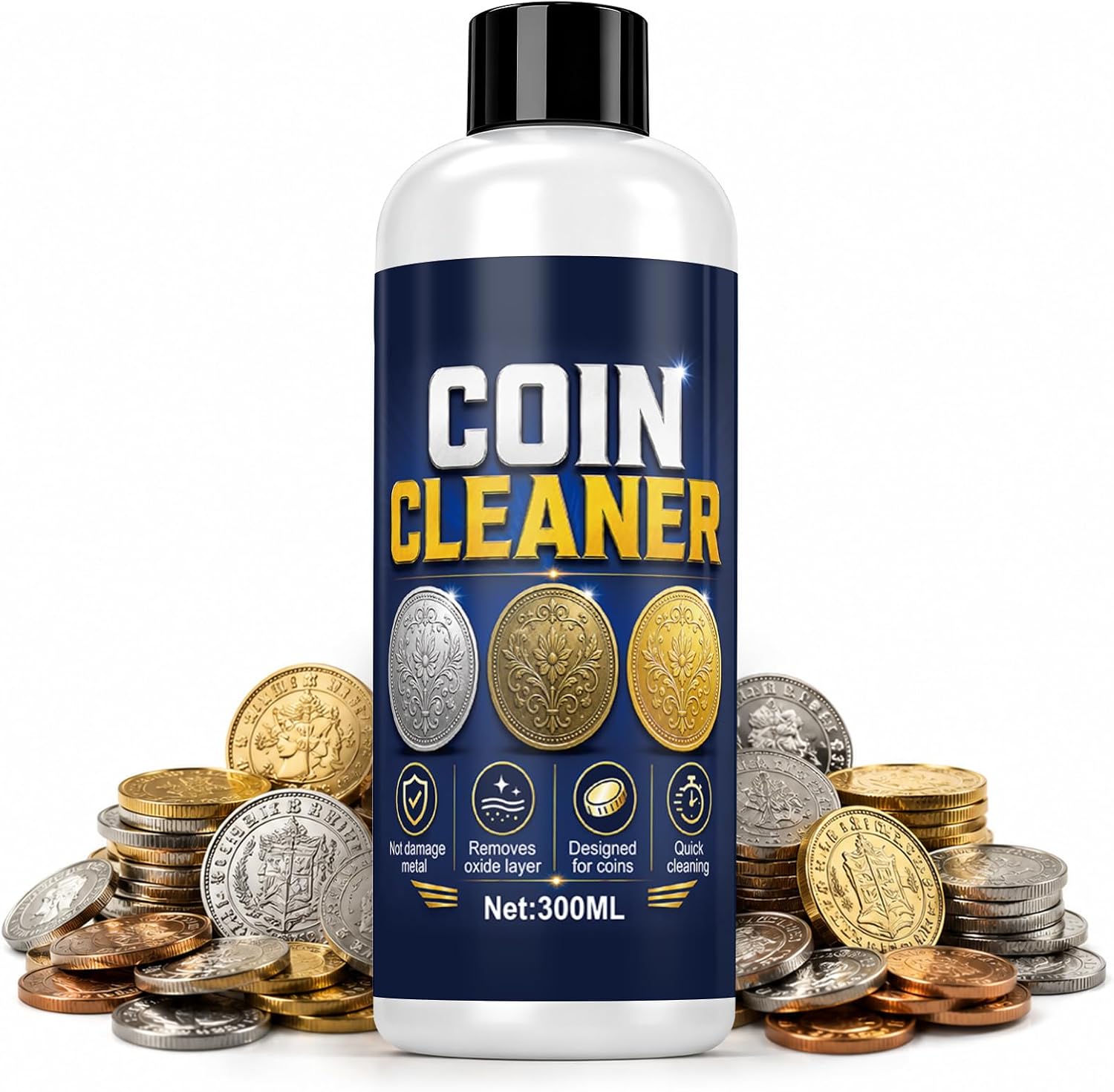 Coin Cleaner for Collectors, Coin Cleaner Solution for All Coins