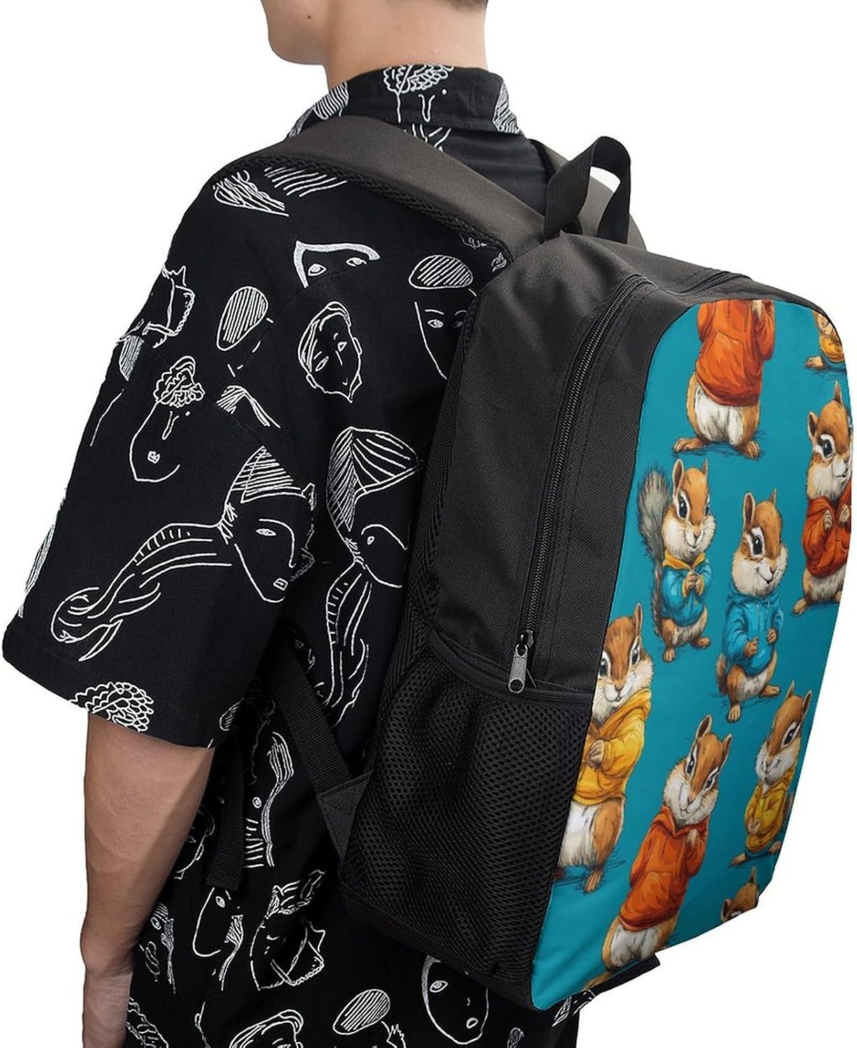 Funny Chipmunks Travel Backpack 17 Inch Casual Daypack Bag with Adjustable Shoulder Straps