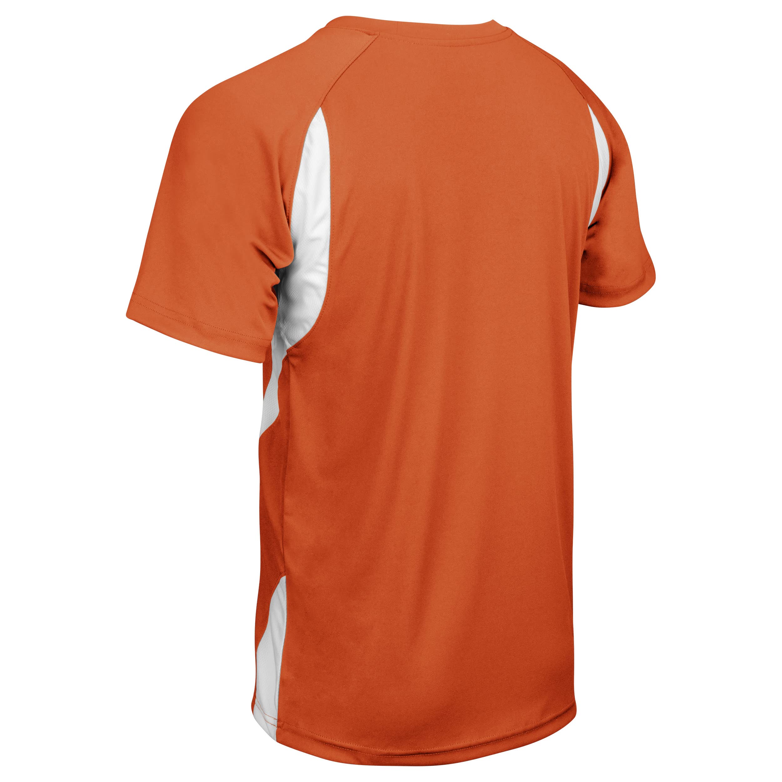 Champro Boys' Wild Card 2 Button Baseball/Softball Jersey, Orange,White, Youth Medium