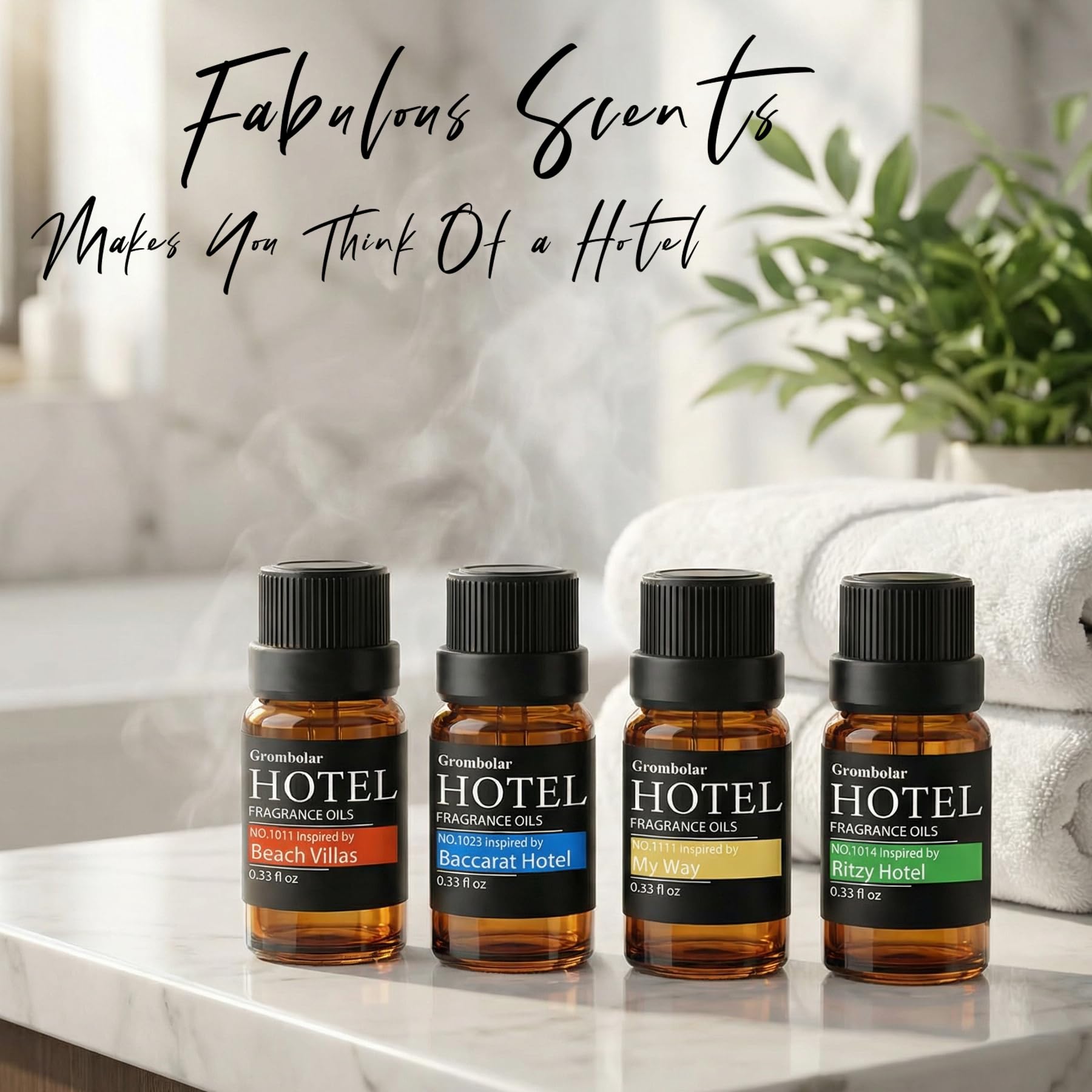 Juego de aceites esenciales, colección de hotel, juego de regalo de aceite esencial de alta calidad para difusores, cuidado del hogar, fragancias, humidificadores (set de 6 piezas)