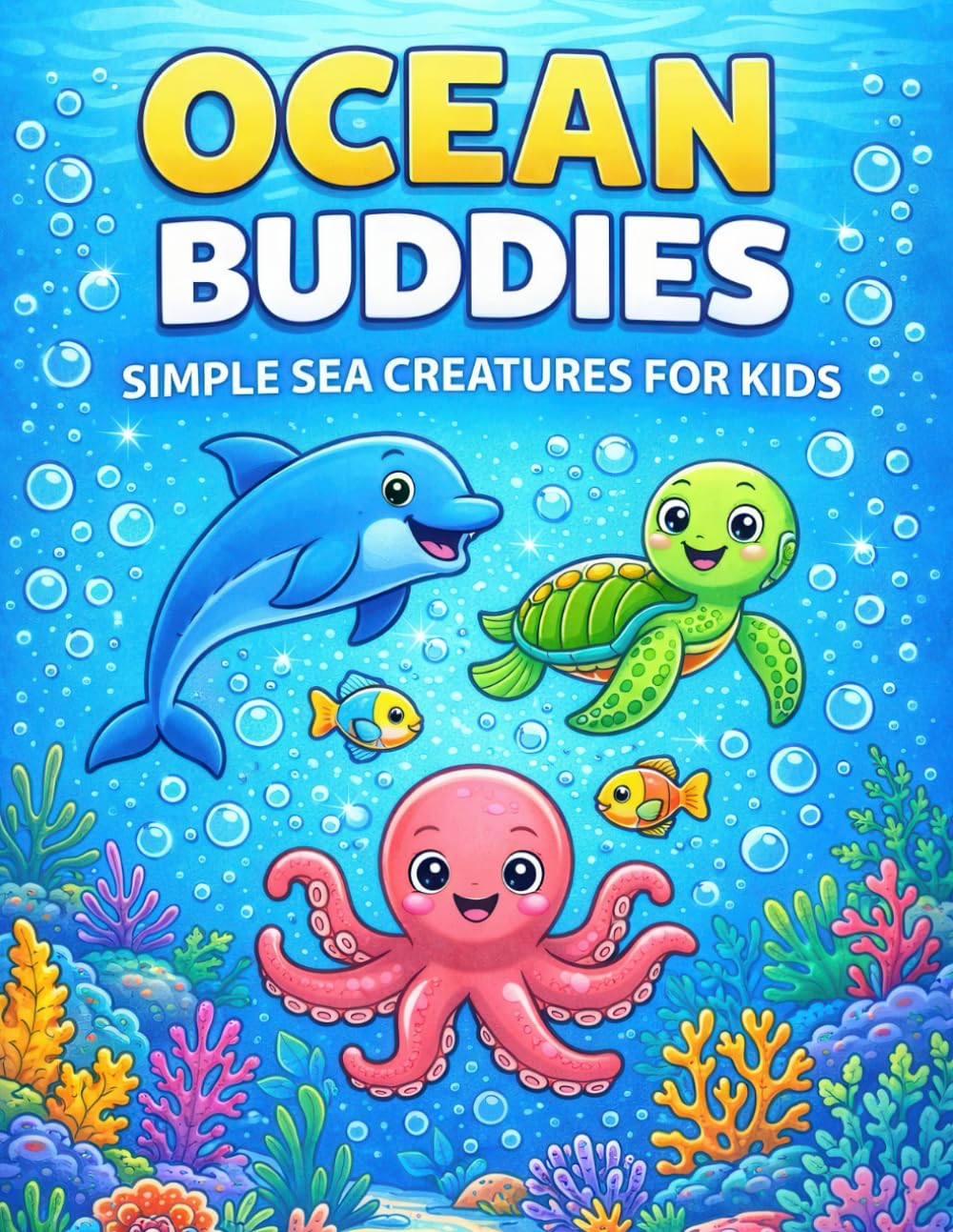 Ocean Buddies Coloring Book: Fun & Easy Ocean Animal Coloring Pages with Cute Sea Creatures for Kids (Coloring Books for Kids)