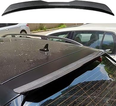 ABS Car Rear Spoilers for Nissan Patrol V 3-Door Y61 2004 2005 2006 2007 2008 2009, Rear Trunk Roof Spoiler Lip Decoration Modification Accessories,Carbon Fiber Look