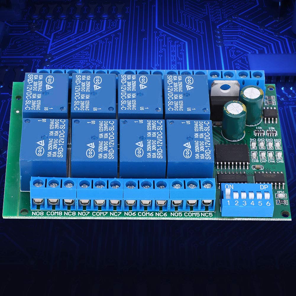 Relè scheda modulo di controllo apparecchi di distribuzione e controllo dell'energia relè programmabile per relè a 8 canali DC 12V