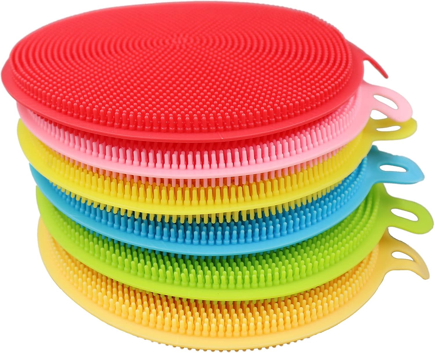 Silicone Sponge Dish Washing Kitchen Scrubber, AUSAYE 6 Pack Magic Non Stick Cleaning Smart Kitchen Gadgets Sponge Multipurpose Better Sponges Brush Accessories