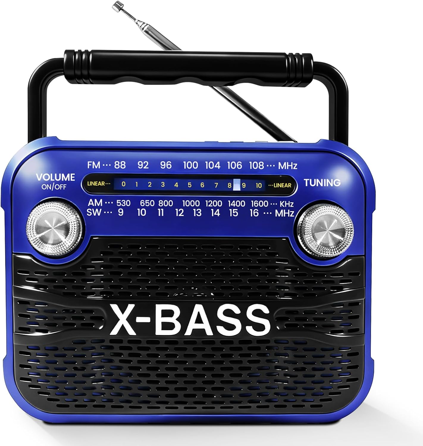 Radios Portable AM FM SW with Bluetooth,Emergency Flashlight Support USB/TF Player,D Battery Operated/USB Charge,Digital Tuner & Earphone Jack, Perfect for Home/Outdoor/Travel