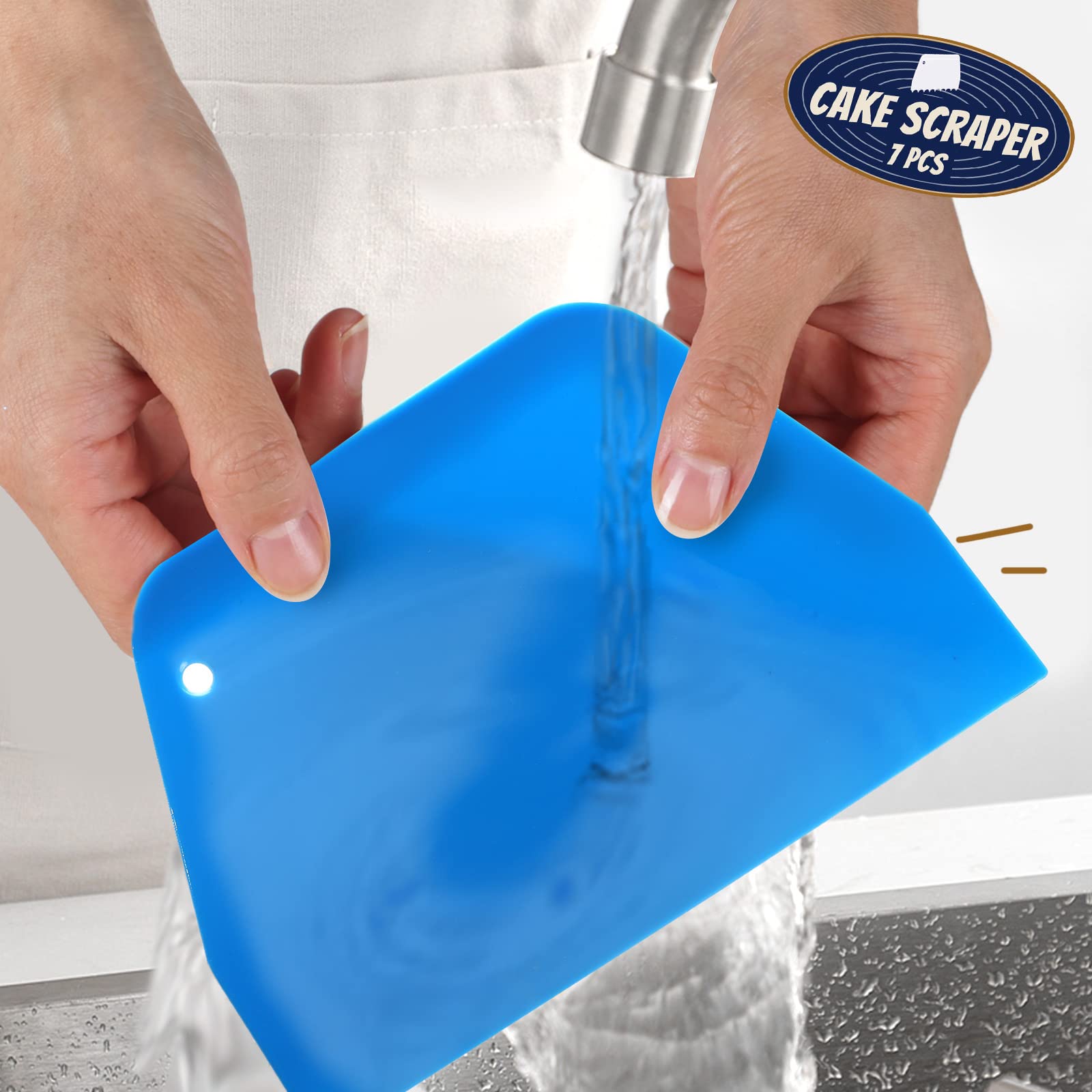 Teenitor Rascador de tartas, 7 piezas de herramientas para glaseado, raspador de pasteles, herramienta más suave para decoración de pasteles