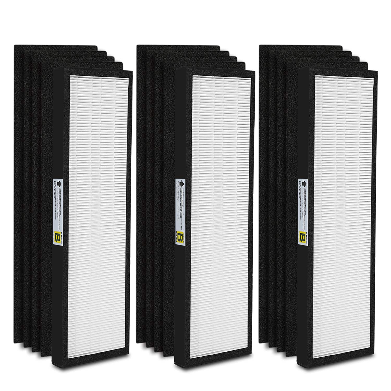 3-Pack FLT4825 True HEPA Air Purifier Filter B Replacement Compatible for GermGuardian Models AC4825 AC4850PT AC4900CA PureGuardian AP2200CA Plus 8 Carcon Filter