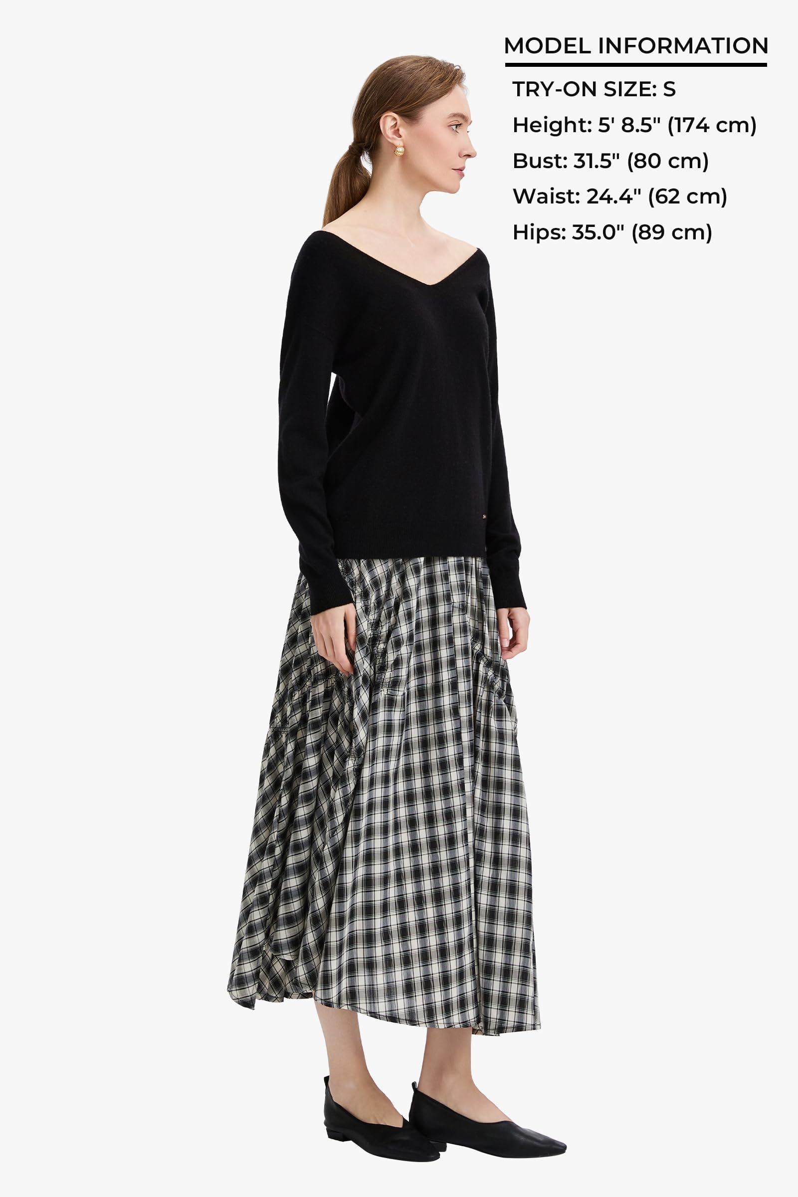 Damen Pullover 100% Merinowolle mit wendbarem U-/V-Ausschnitt | 2-wege,Wendepullover,Elegant,Wollpullover,Off-shoulder,Feinstrick,Langarm,Oversize, Herbst, Winter, Casual,Klassisch oberteil