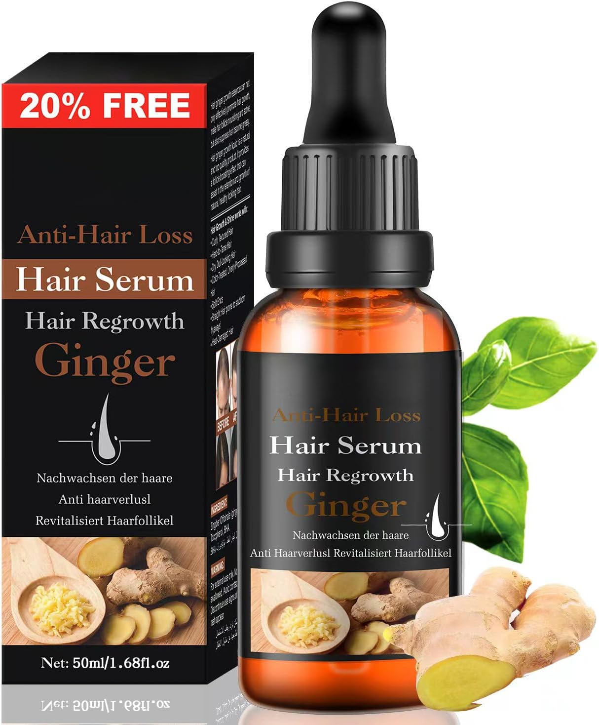 Hair Growth Serum vitamins serum for Hair Loss and Regrowth Ginger Hair Growth Oil for Thinning/Balding/Repairs Hair Follicleser for Men and Women