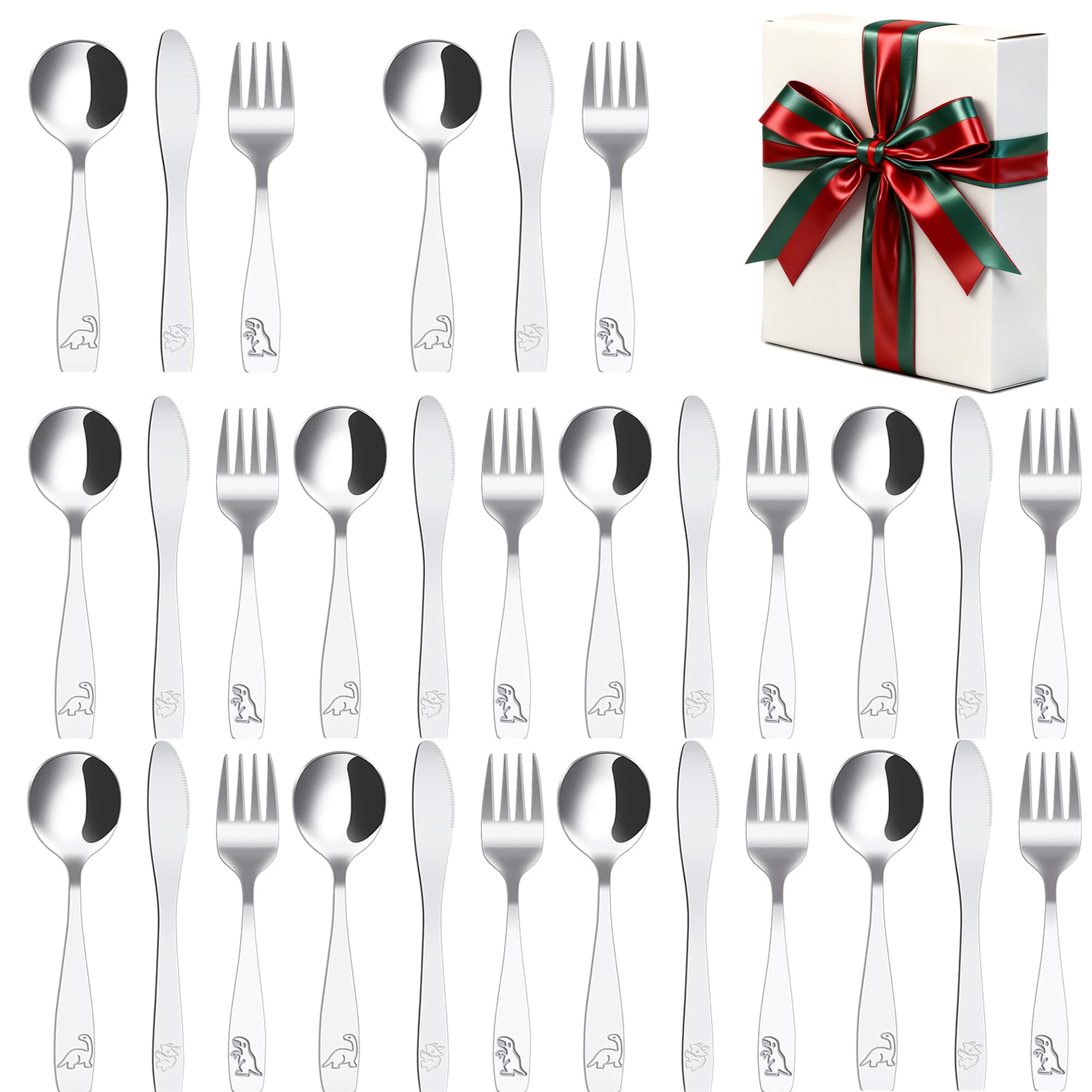 30 Piece Stainless Steel Silverware Set for 10,Safe Flatware Utensil Metal Cutlery Set Includes 10 Small Spoons, 10 Forks and 10 Knives Ergonomic
