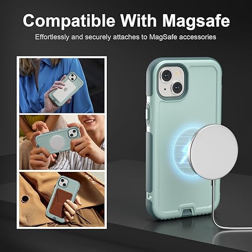Miniatura 3 de Funda para iPhone 13, compatible con MagSafe, funda protectora resistente a prueba de golpes, funda magnética de doble capa, antiarañazos,